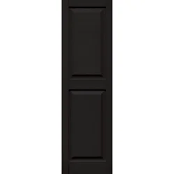 Vantage 14.938-in W x 51-in H Black Raised panel Exterior Shutters ( 2 -Pack )