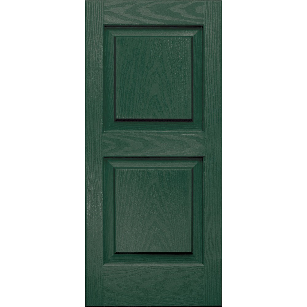 slide 2 of 6, Vantage 14.938-in W x 51-in H Forest Green Raised panel No batten Exterior Shutters ( 2 -Pack ), 1 ct