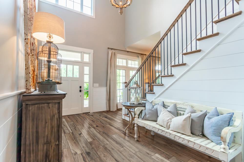 slide 3 of 6, allen + roth Palo Santo 6-in x 36-in Glazed Porcelain Wood Look Plank Floor and Wall Tile ( 1.43-sq ft Piece ), 1 ct