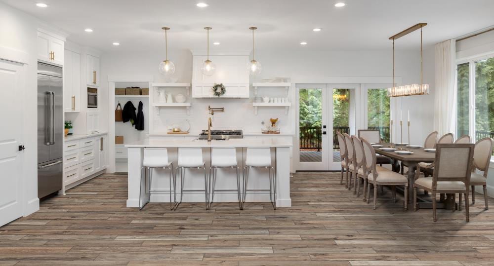 slide 5 of 6, allen + roth Palo Santo 6-in x 36-in Glazed Porcelain Wood Look Plank Floor and Wall Tile ( 1.43-sq ft Piece ), 1 ct
