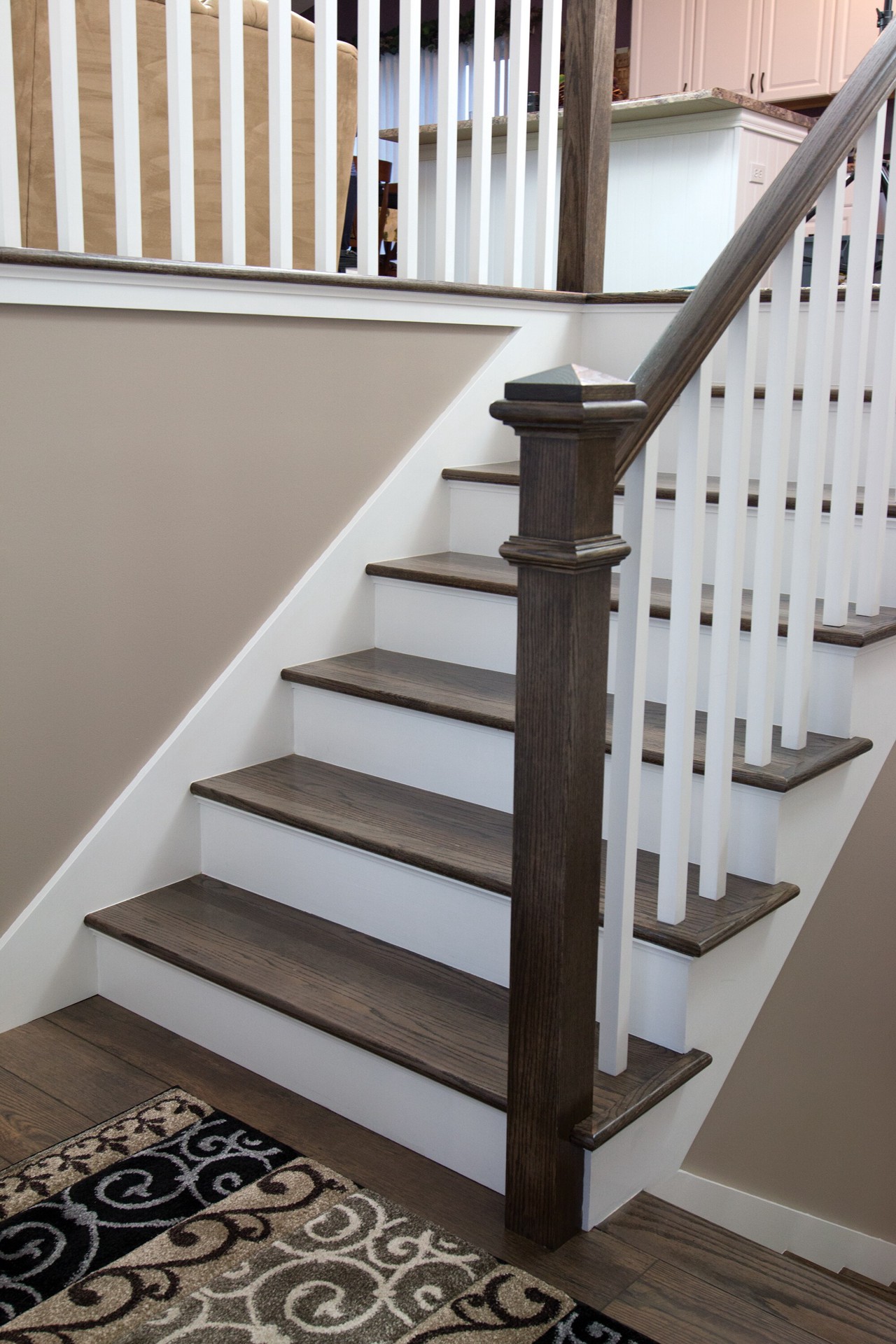 slide 4 of 5, RELIABILT 48.0-in x 11.5-in x 1.03-in Unfinished Red oak Left return Bullnose Stair Tread, 1 ct