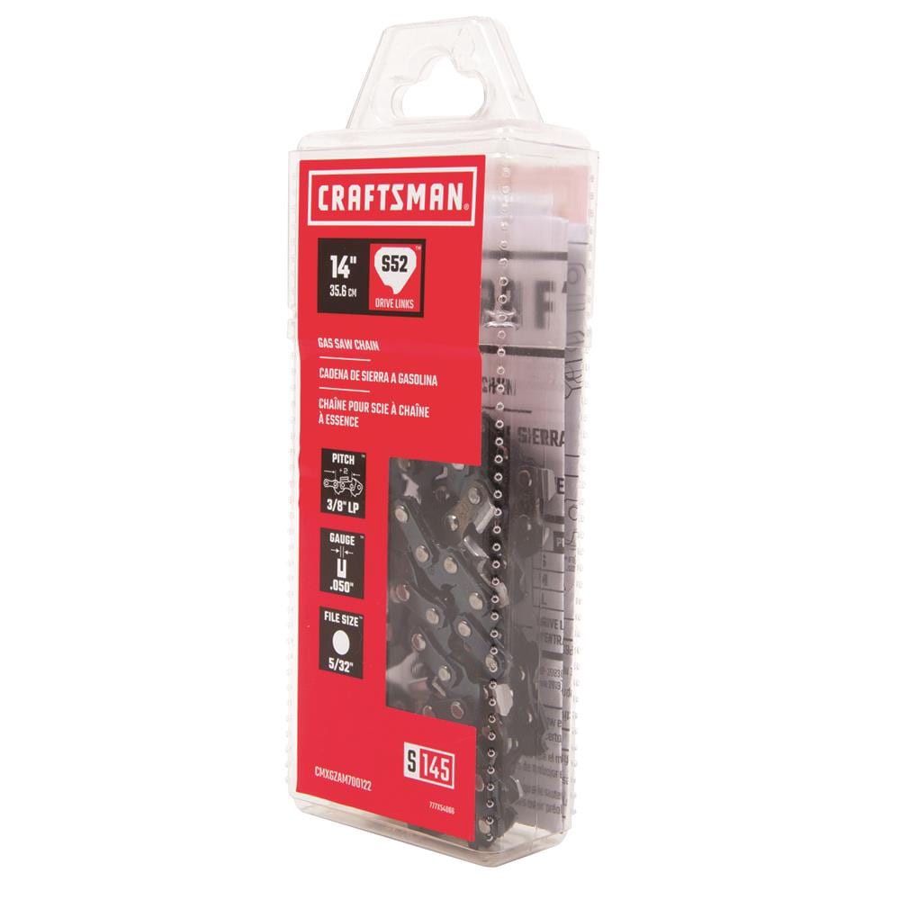 slide 6 of 6, CRAFTSMAN 52 Link Replacement Chainsaw Chain For 14-in , 0.050-in Gauge , 3/8-in Pitch, 1 ct