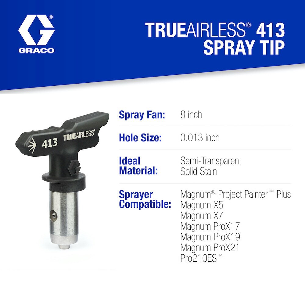 slide 4 of 6, Graco TrueAirless 413 0.013-in Hole 0.65-in Length Paint sprayer tip, 1 ct