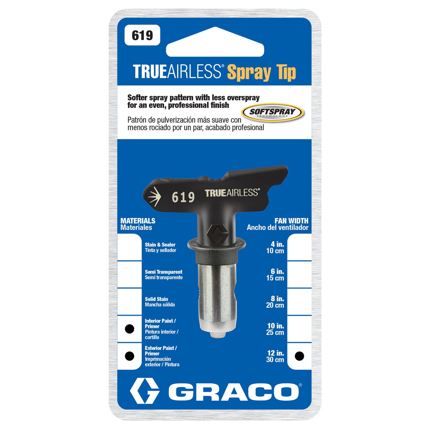 slide 3 of 6, Graco TrueAirless 619 0.019-in Hole 0.65-in Length Paint sprayer tip, 1 ct