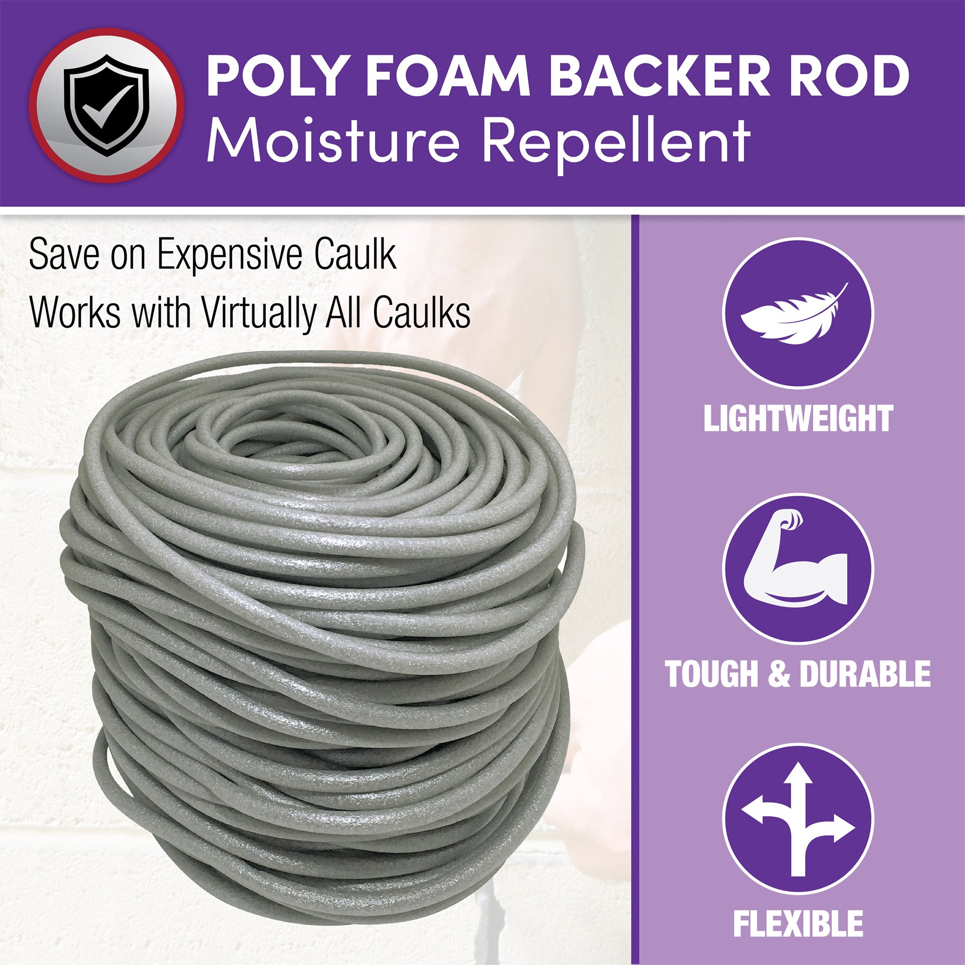 slide 6 of 6, Frost King 10-ft x 5/8-in x 5/16-in gray Foam Window Weatherstrip, 1 ct