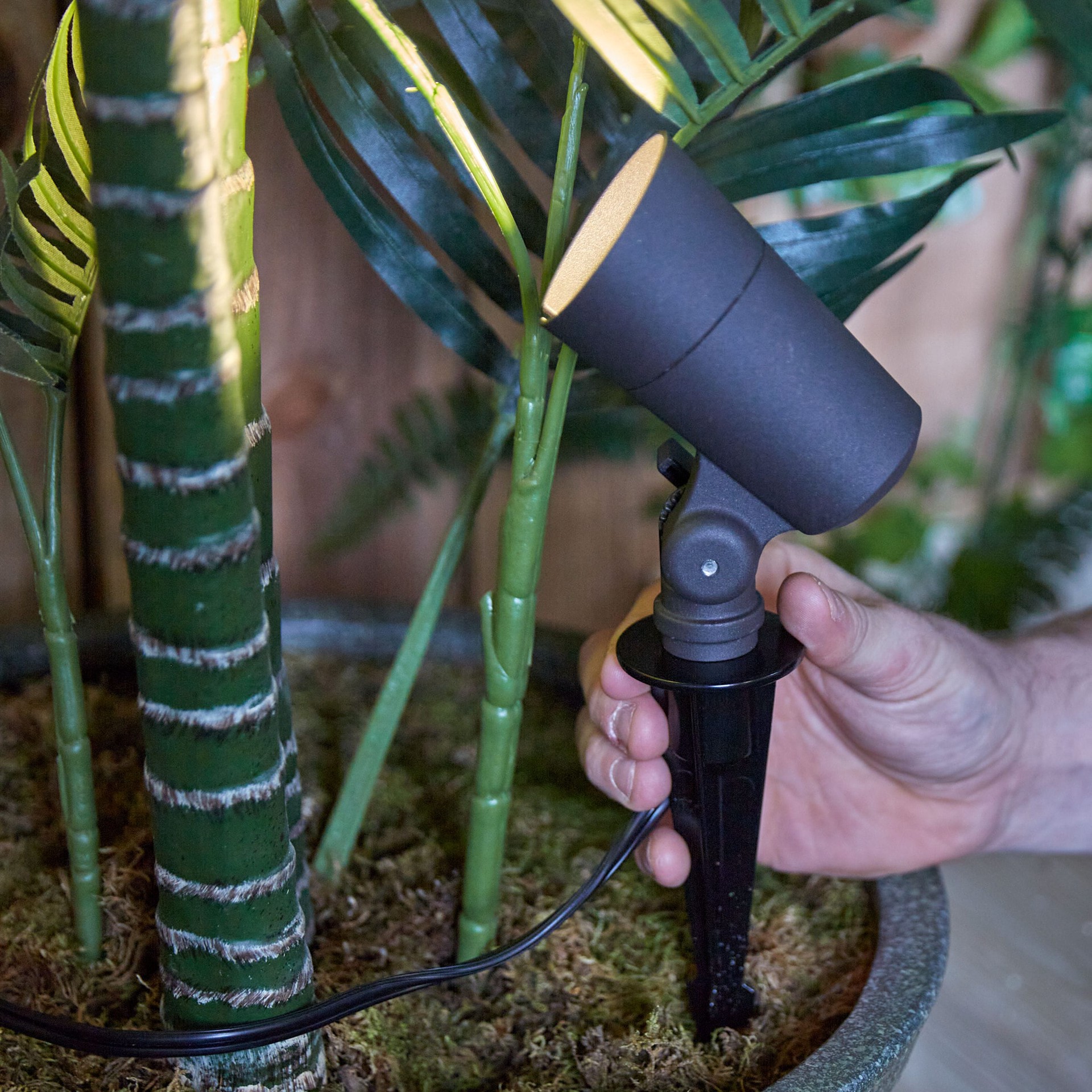 slide 4 of 6, Harbor Breeze 200 -Lumens 4 -Watt Bronze Low voltage Warm White Plug-in LED Spot light, 1 ct