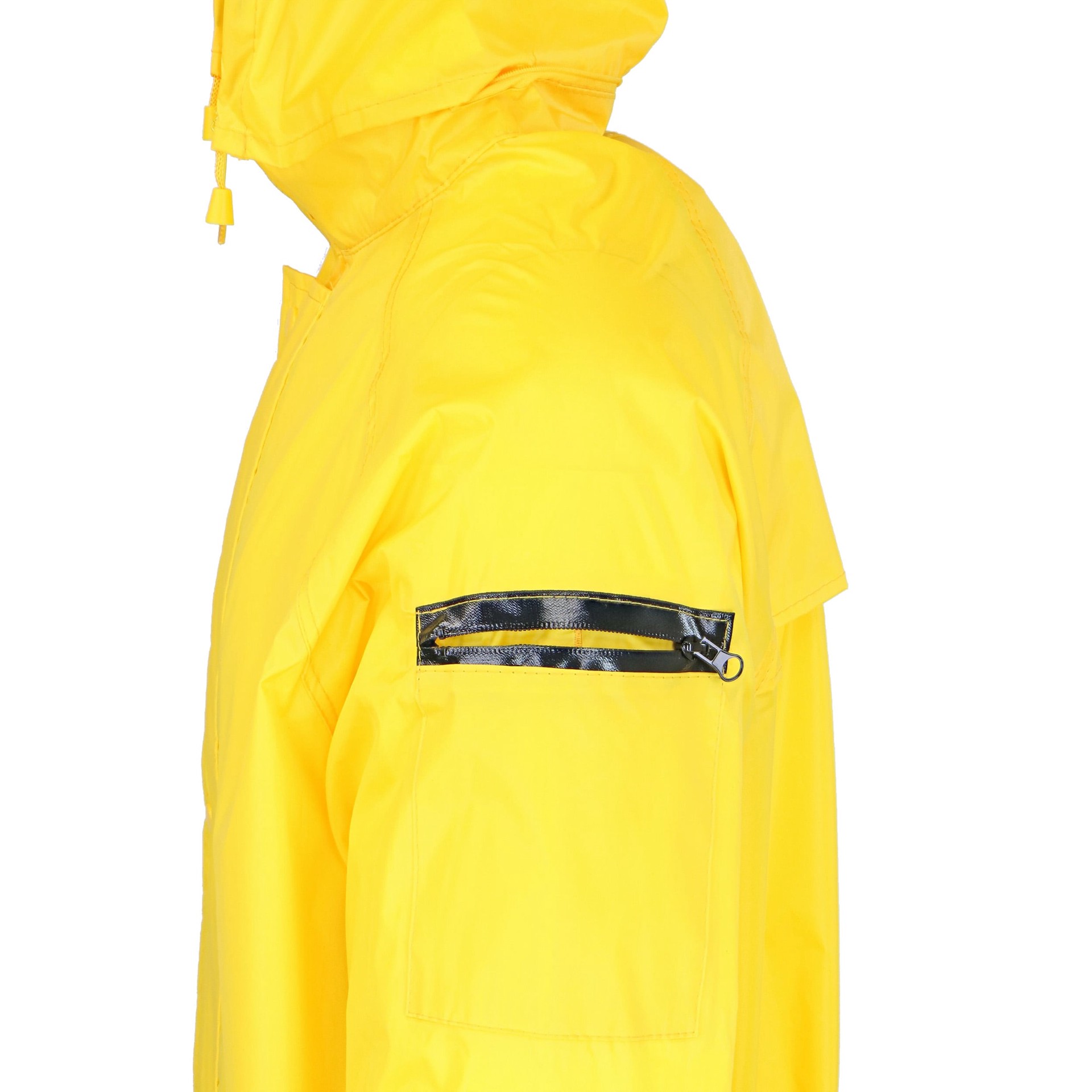slide 5 of 5, Safety Works Men's Yellow Hooded Rain jacket ( L ), 1 ct
