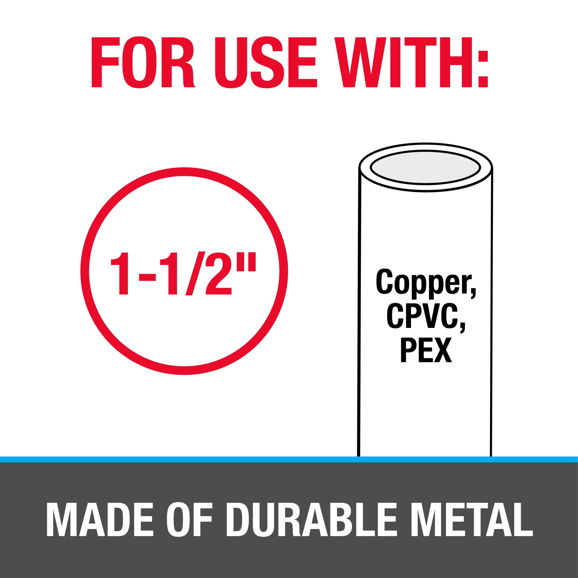 slide 4 of 6, Oatey 1-1/2-in to 1-1/2-in dia Galvanized Split ring hanger, 1 ct
