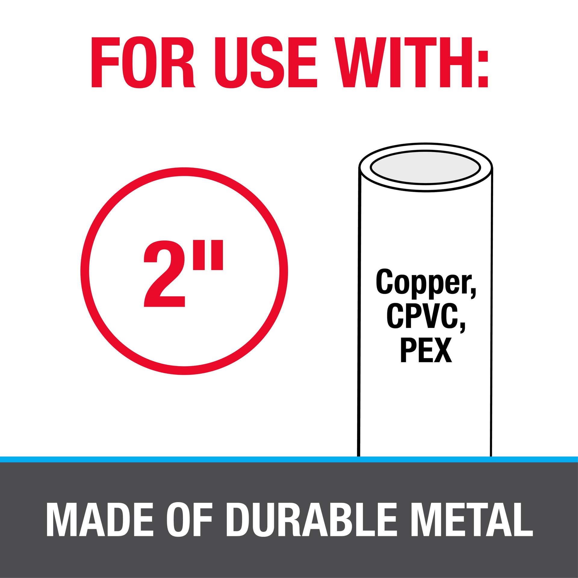 slide 4 of 6, Oatey 2-in to 2-in dia Galvanized Split ring hanger, 1 ct