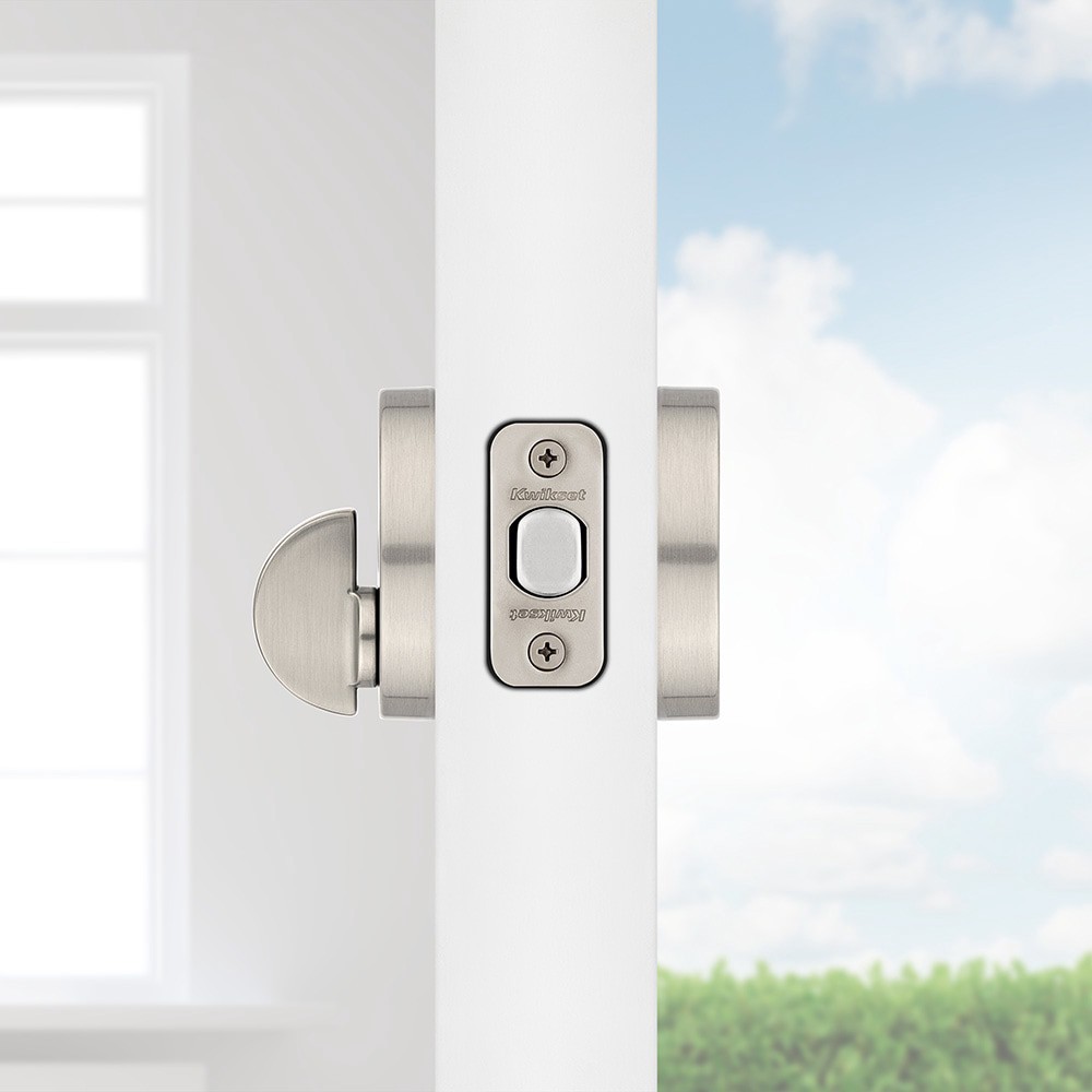 slide 3 of 6, Kwikset Security 258 Uptown Satin nickel Single Cylinder Deadbolt ft. SmartKey Security, 1 ct
