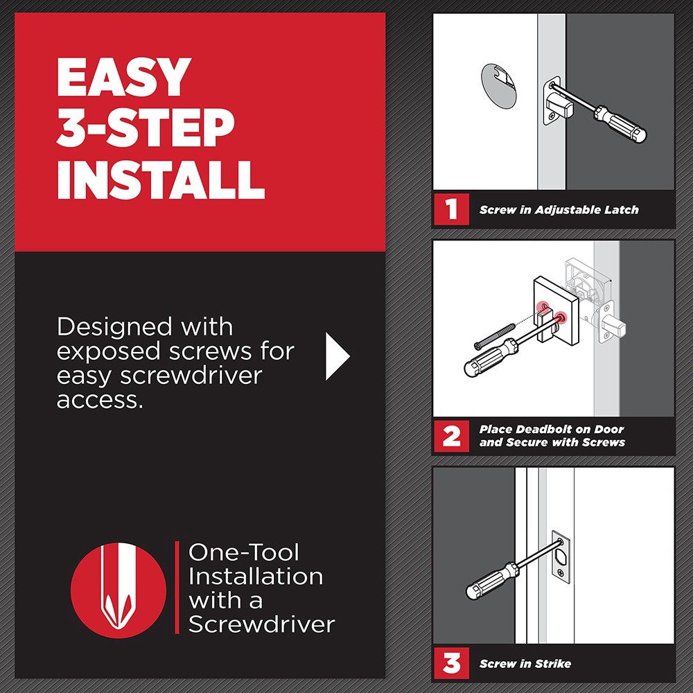 slide 5 of 6, Kwikset Security 258 Uptown Satin nickel Single Cylinder Deadbolt ft. SmartKey Security, 1 ct