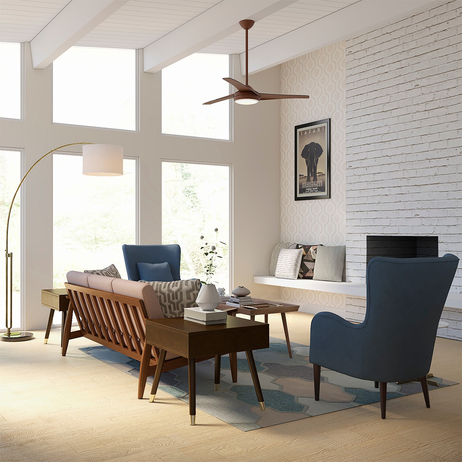 slide 2 of 6, Minka Ceiling Fan Co. Aeroflo 52-in Distressed Koa with Distressed Koa Blades Integrated LED Ceiling Fan With Light and Remote Included 3 -Blade, 1 ct