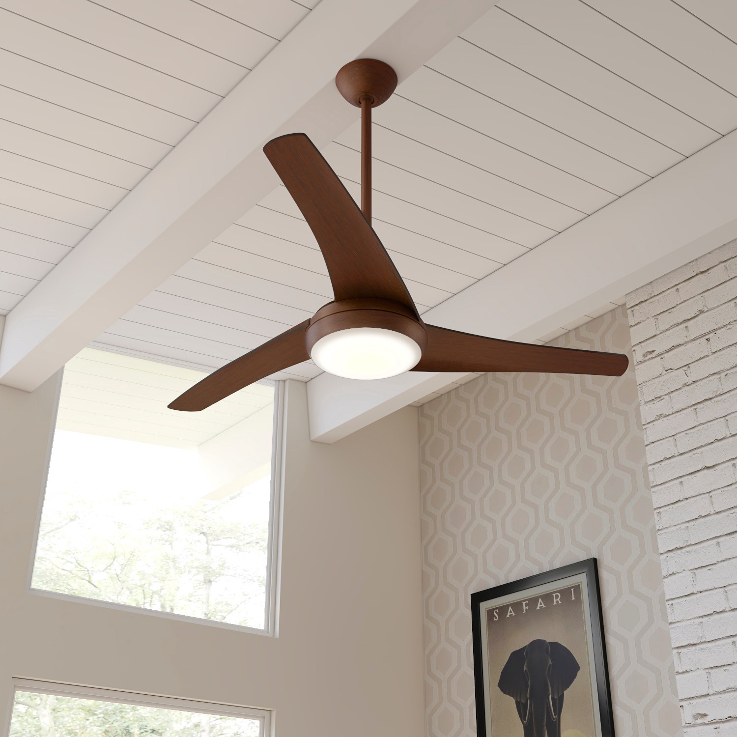 slide 3 of 6, Minka Ceiling Fan Co. Aeroflo 52-in Distressed Koa with Distressed Koa Blades Integrated LED Ceiling Fan With Light and Remote Included 3 -Blade, 1 ct