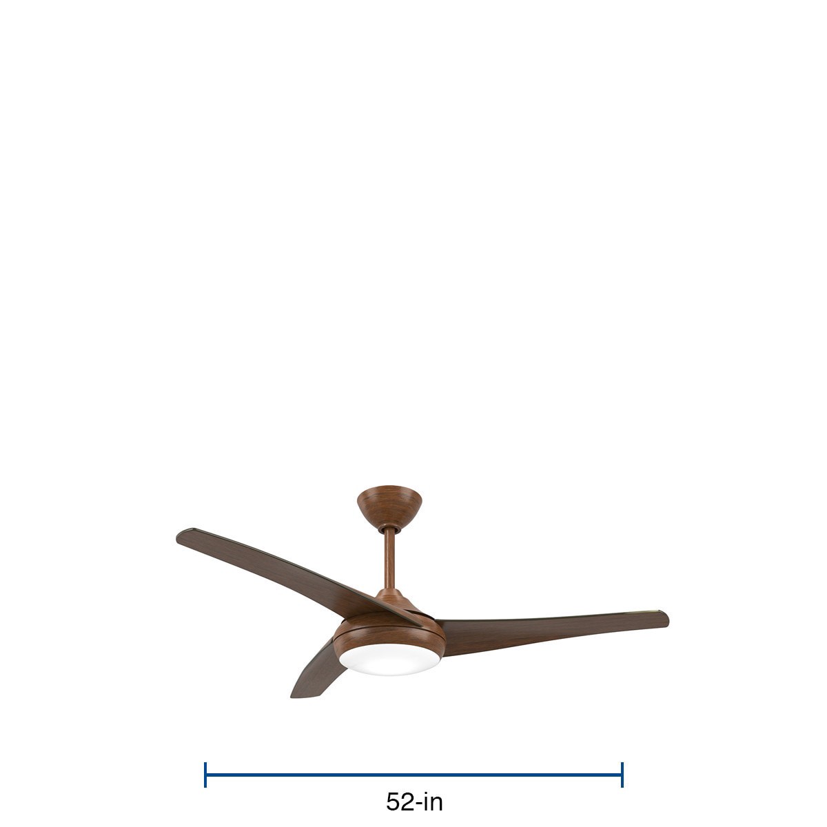 slide 5 of 6, Minka Ceiling Fan Co. Aeroflo 52-in Distressed Koa with Distressed Koa Blades Integrated LED Ceiling Fan With Light and Remote Included 3 -Blade, 1 ct