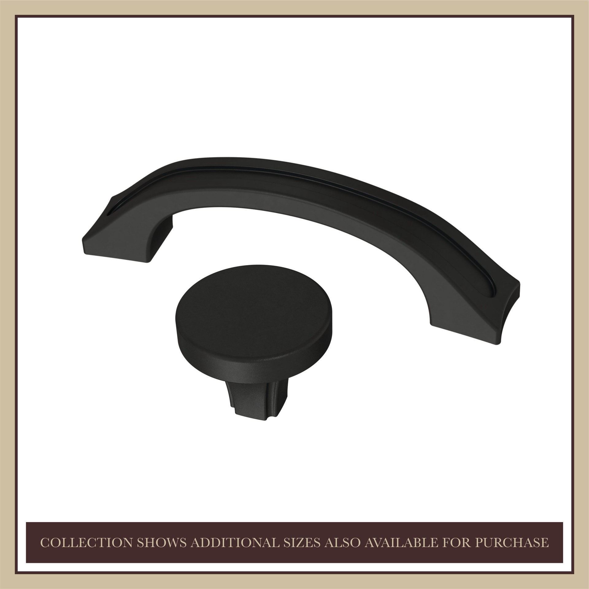slide 3 of 6, allen + roth Lucian 1-1/4-in Matte Black Round Traditional Cabinet Knob, 1 ct