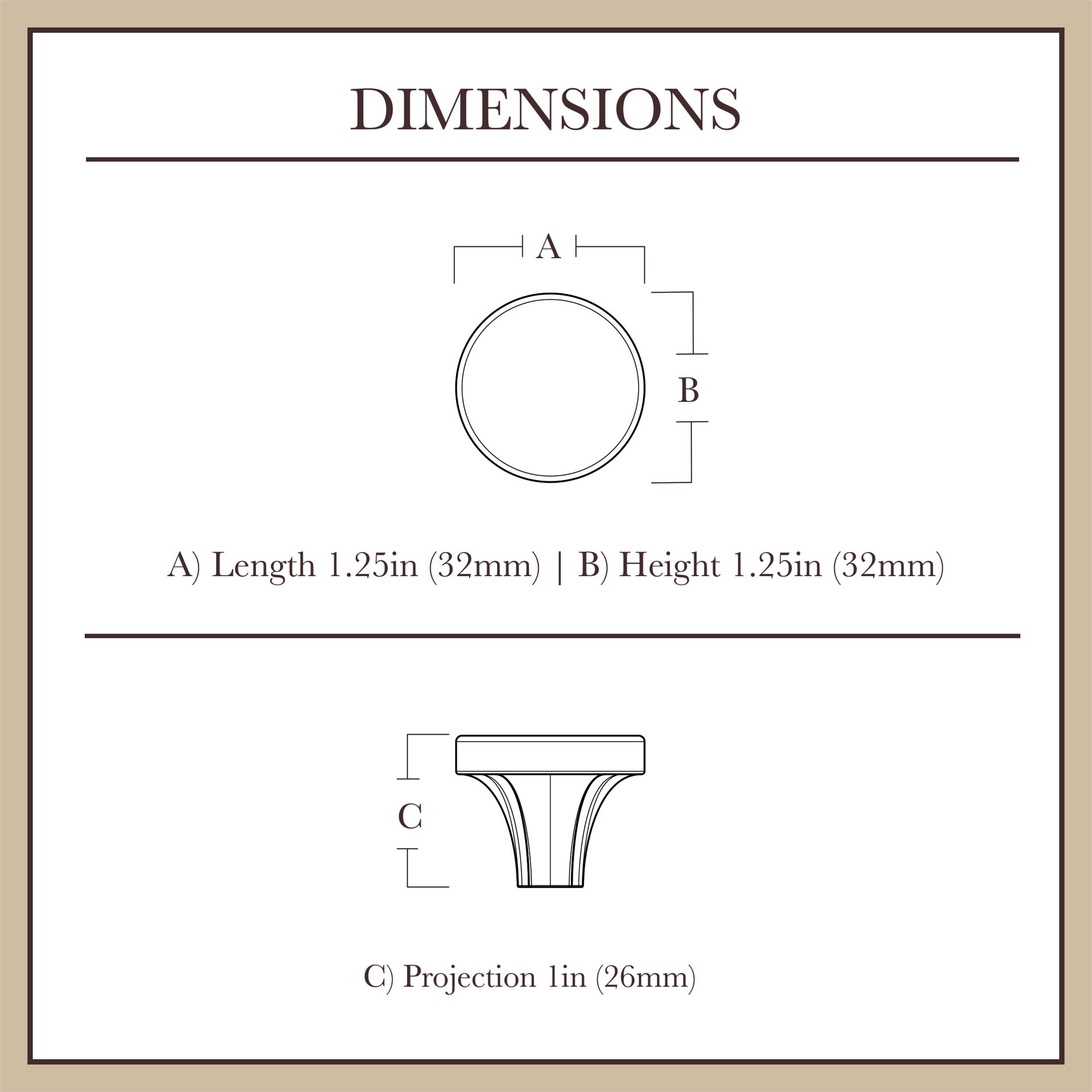 slide 6 of 6, allen + roth Lucian 1-1/4-in Matte Black Round Traditional Cabinet Knob, 1 ct