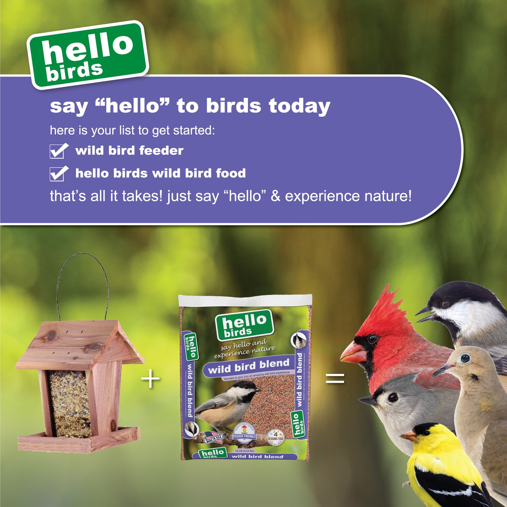 slide 4 of 6, Hello Birds Wild Bird Seed Blend 10-lb, 1 ct