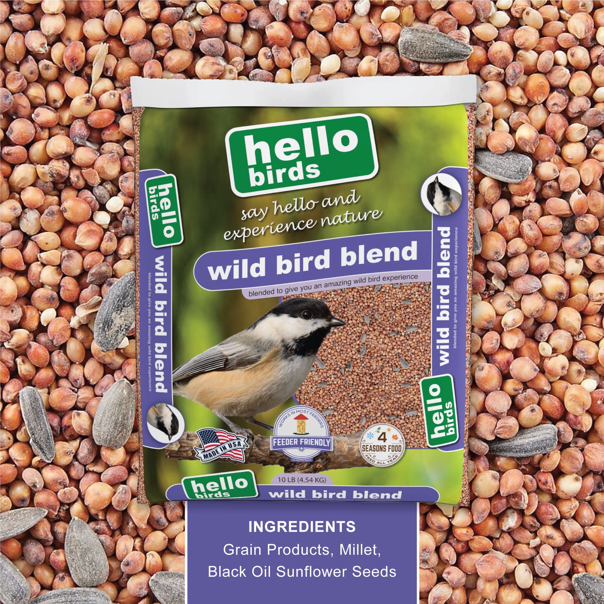 slide 5 of 6, Hello Birds Wild Bird Seed Blend 10-lb, 1 ct