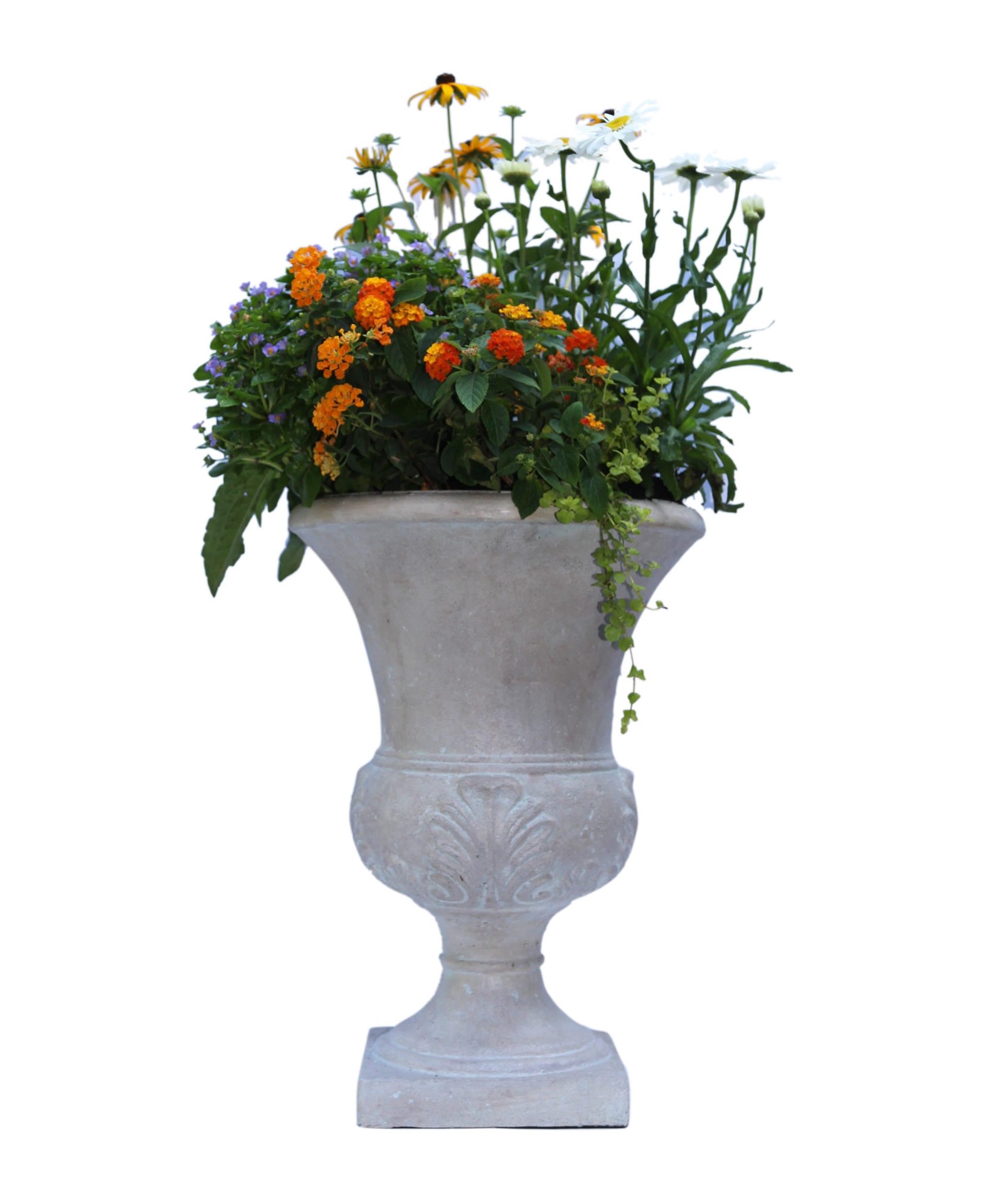 slide 4 of 6, allen + roth Urn 15.25-in W x 15.25-in L White Fiberglass Outdoor Planter, 1 ct
