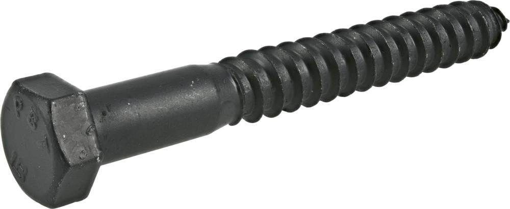slide 1 of 4, Deck Plus 5/16-in x 3-1/2-in Black Epoxy Hex -Head Exterior Lag screws, 1 ct