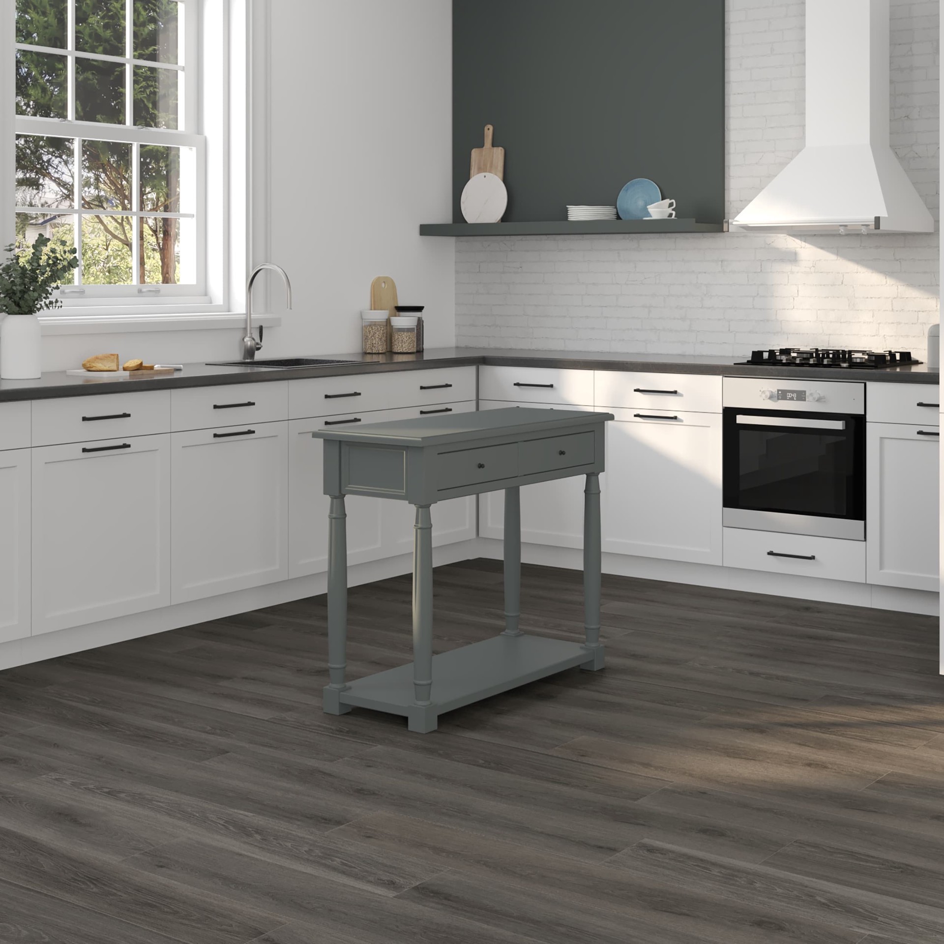 slide 2 of 6, Style Selections Trafford oak 8-mm T x 8-in W x 48-in L Laminate Flooring ( 21.26-sq ft / Carton ), 1 ct