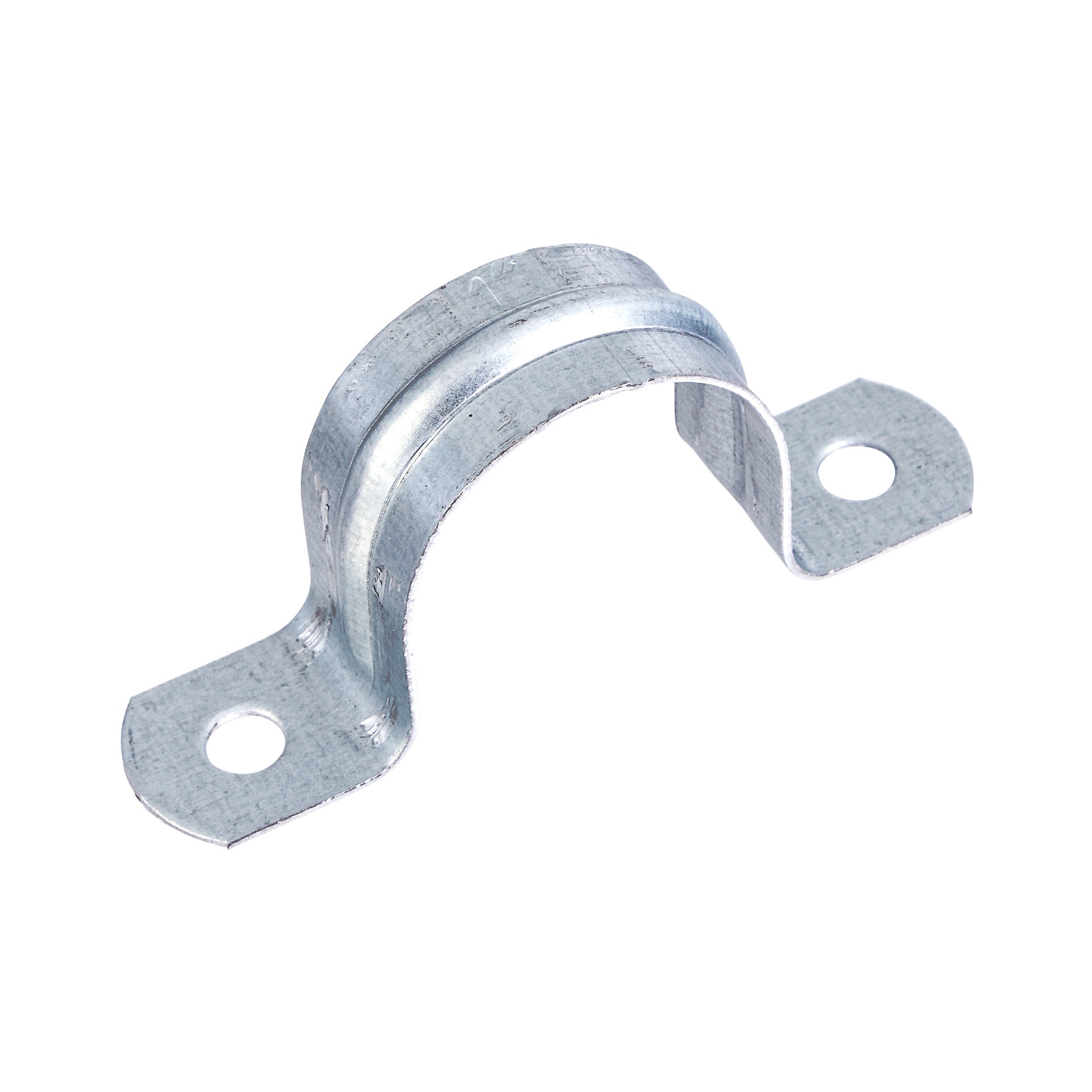 slide 1 of 6, Oatey 4-in to 4-in dia Galvanized 2-hole pipe strap, 1 ct