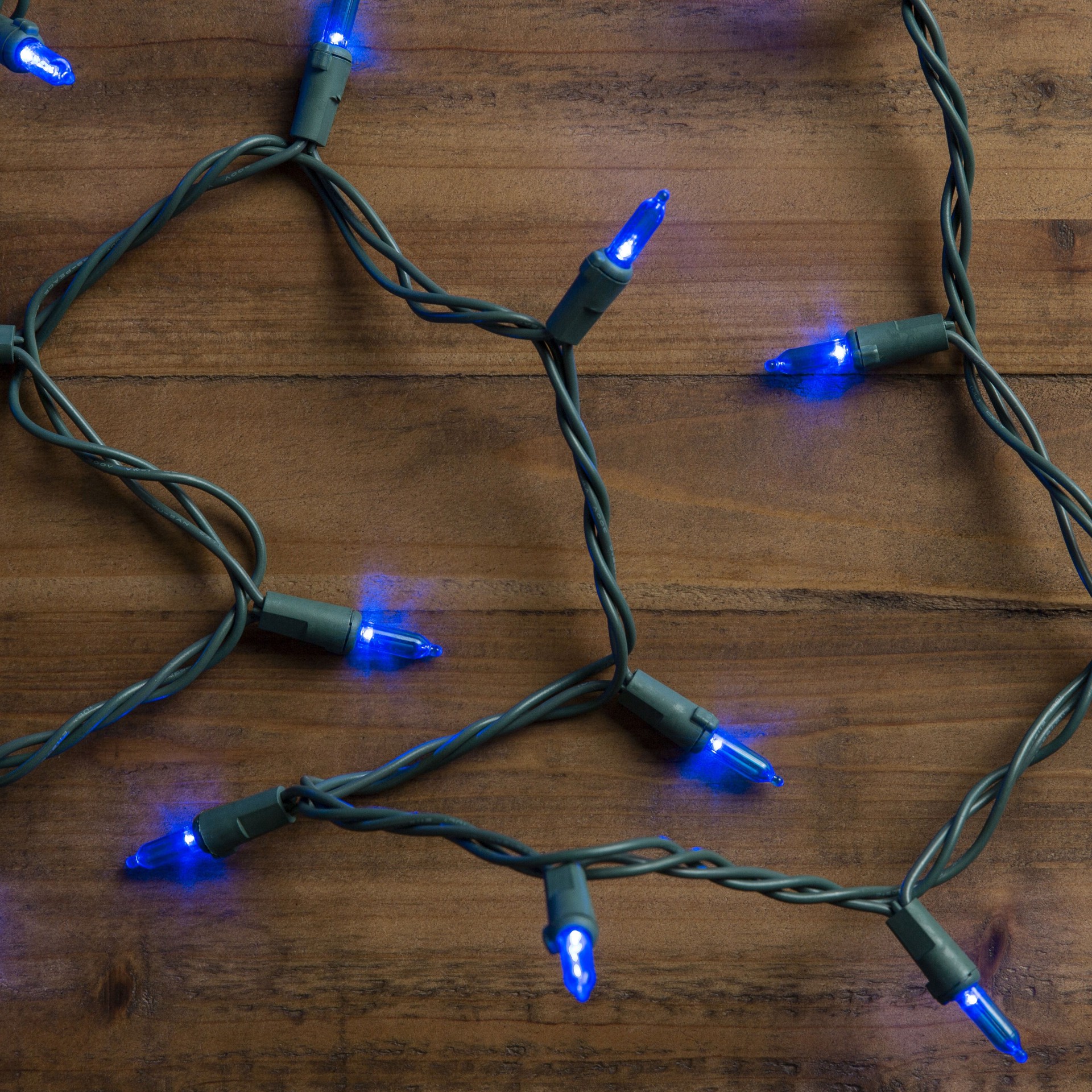 slide 3 of 6, GE 100-Count StayBright Blue LED String Christmas Lights, 1 ct