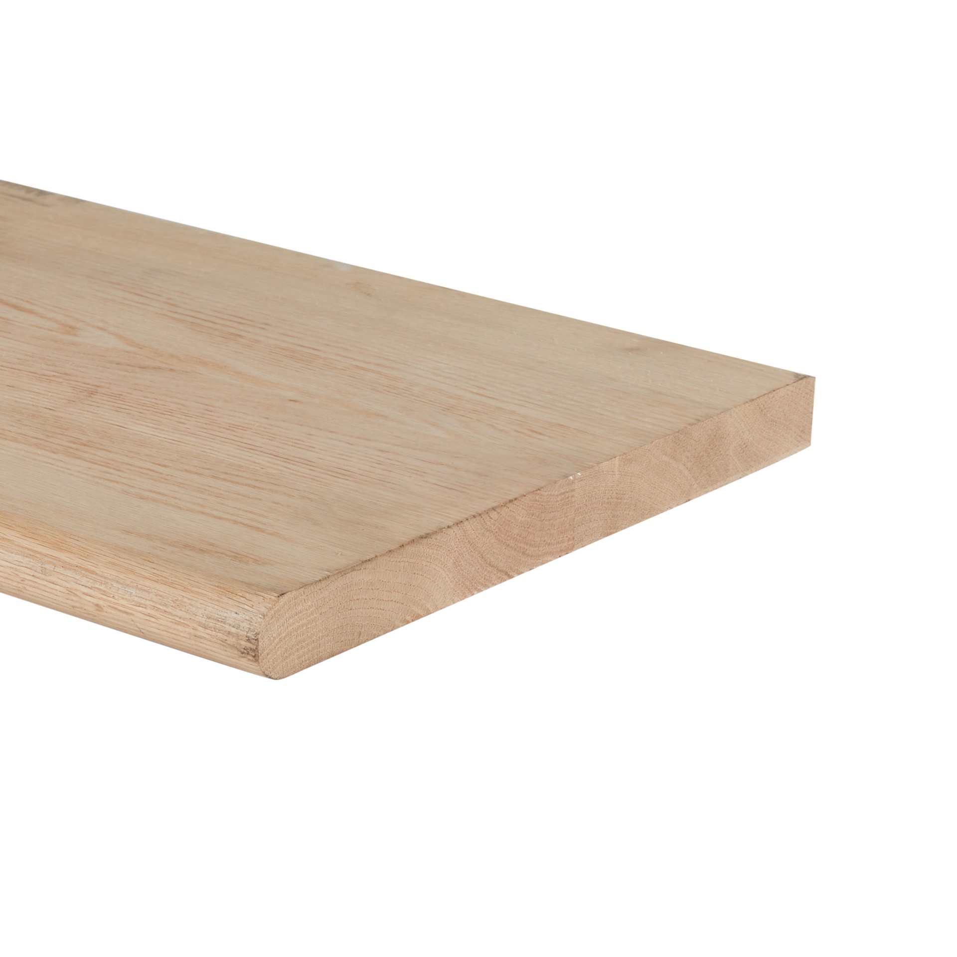 slide 4 of 6, RELIABILT 48.0-in x 11.5-in x 1.03-in Unfinished Red oak Bullnose Stair Tread, 1 ct