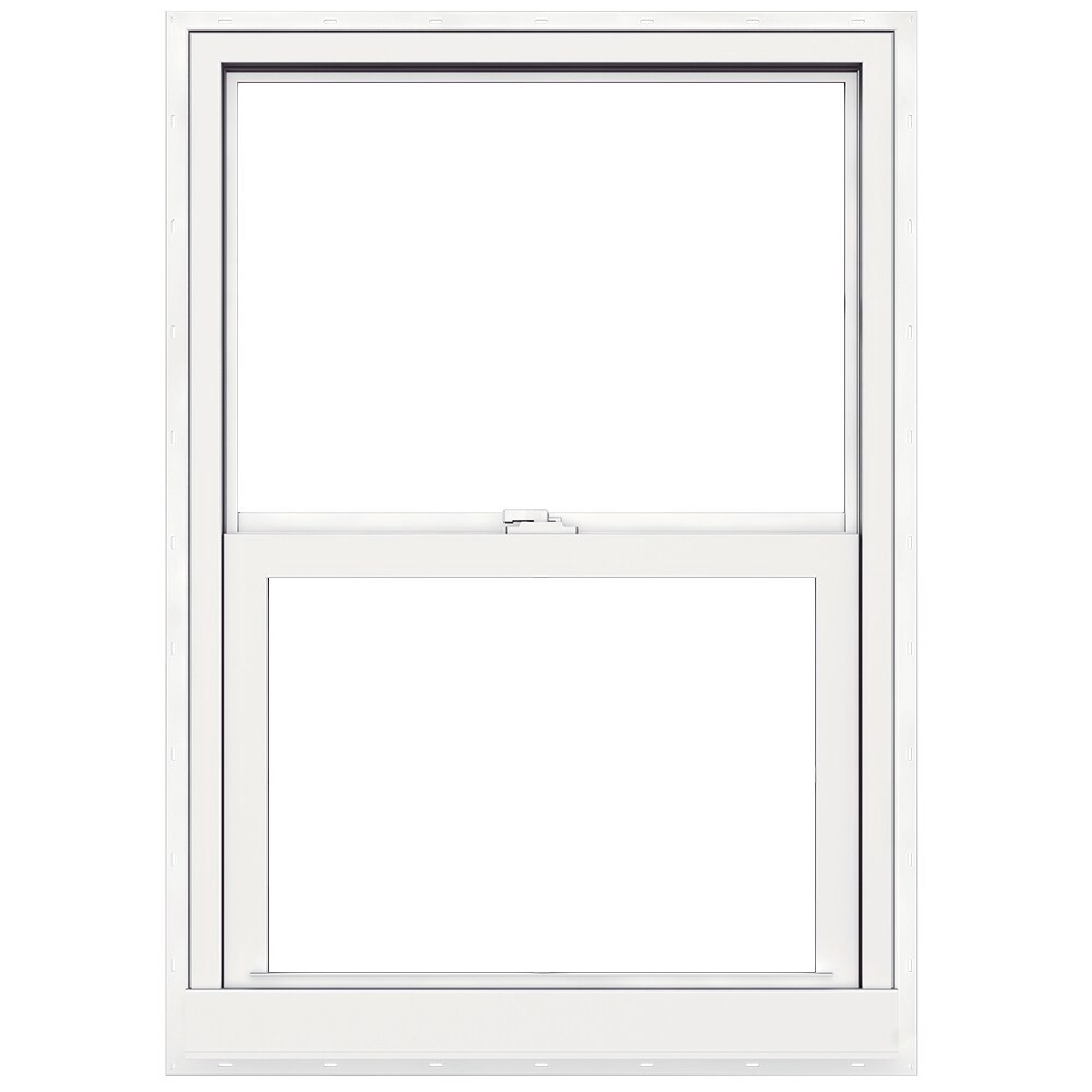 slide 2 of 6, JELD-WEN Premium Atlantic Vinyl 23-1/2-in x 35-1/2-in White Exterior Vinyl New Construction Single Hung Window Impact Resistant Low-E Double Pane Glass (Half Screen Included) Hurricane Approved, 1 ct