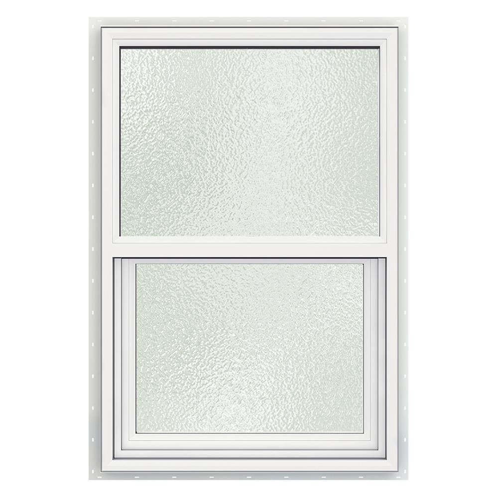 slide 1 of 6, JELD-WEN Premium Atlantic Vinyl 23-1/2-in x 35-1/2-in White Exterior Vinyl New Construction Single Hung Window Impact Resistant Low-E Double Pane Glass (Half Screen Included) Hurricane Approved, 1 ct