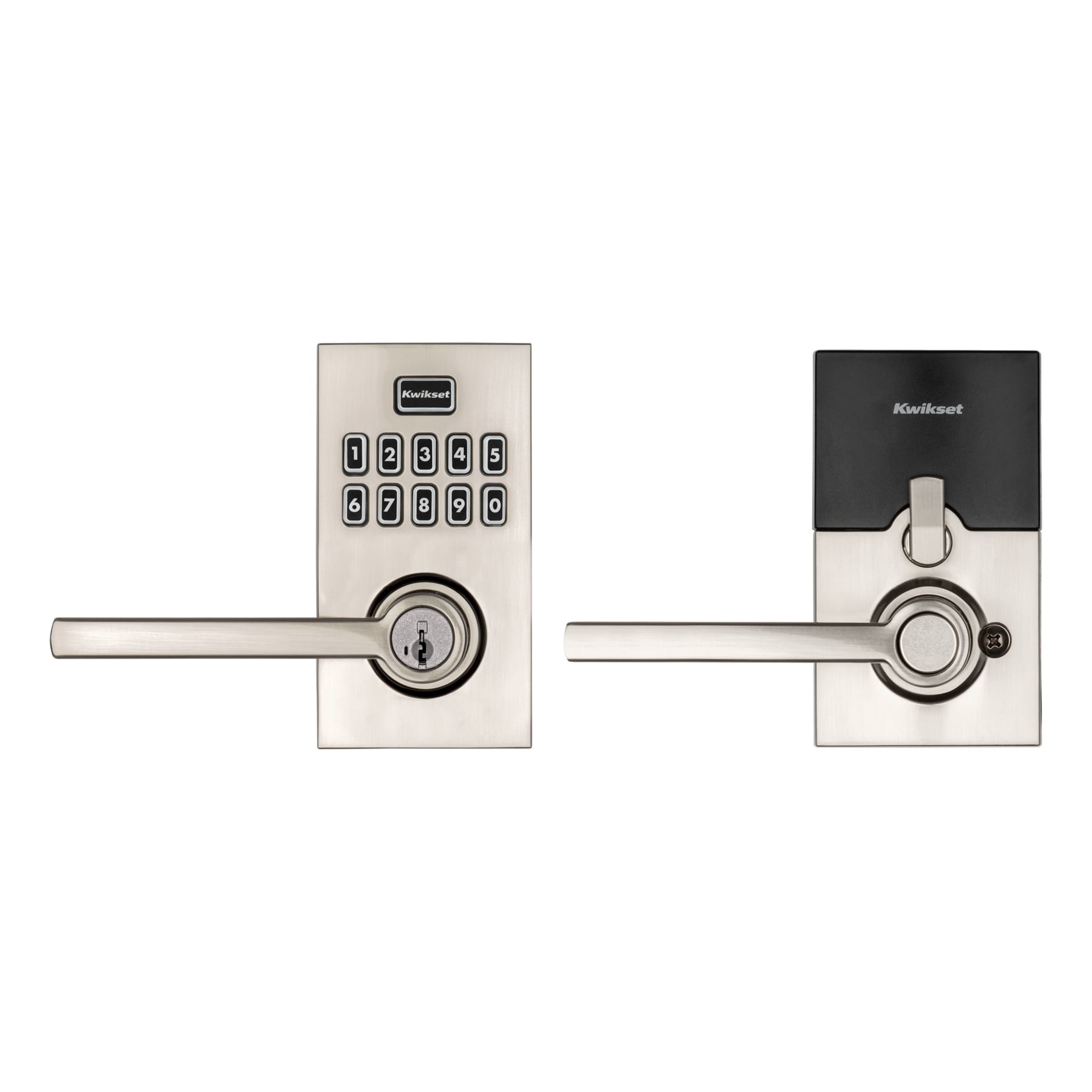 slide 2 of 6, Kwikset SmartCode 917 Contemporary Satin Nickel Keypad Electronic Handle Lock ft. SmartKey Security, 1 ct