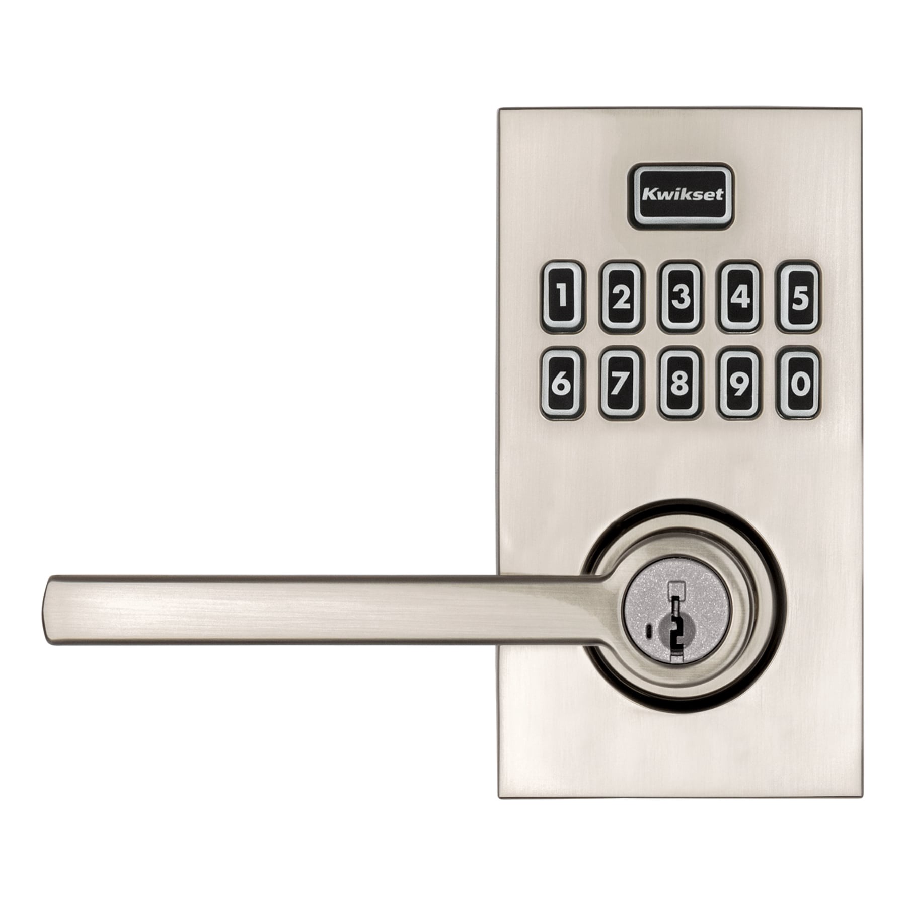slide 5 of 6, Kwikset SmartCode 917 Contemporary Satin Nickel Keypad Electronic Handle Lock ft. SmartKey Security, 1 ct