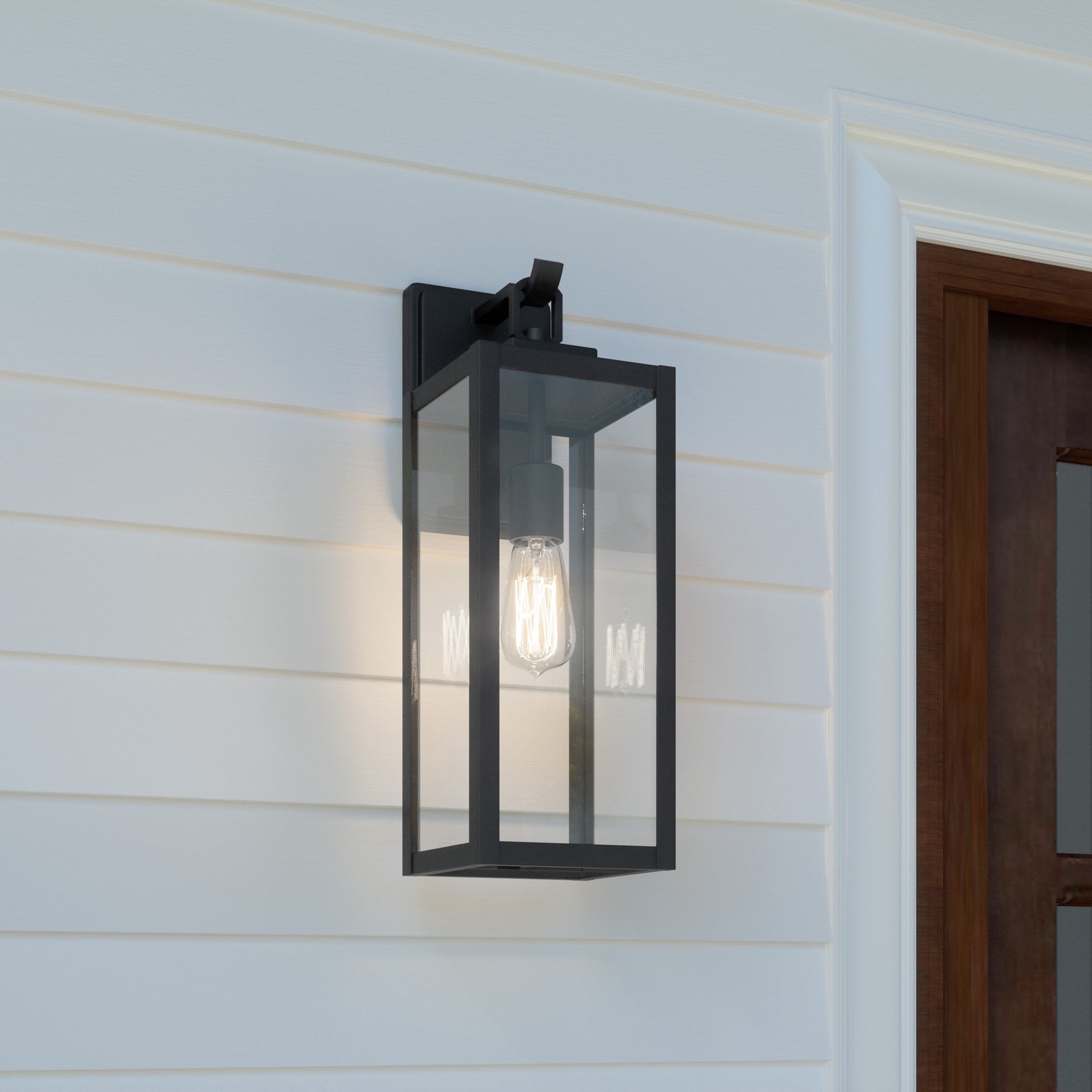 slide 1 of 6, Quoizel Breitling 1 -Light 18-in H Matte Black Hardwired Outdoor Wall Light, 1 ct