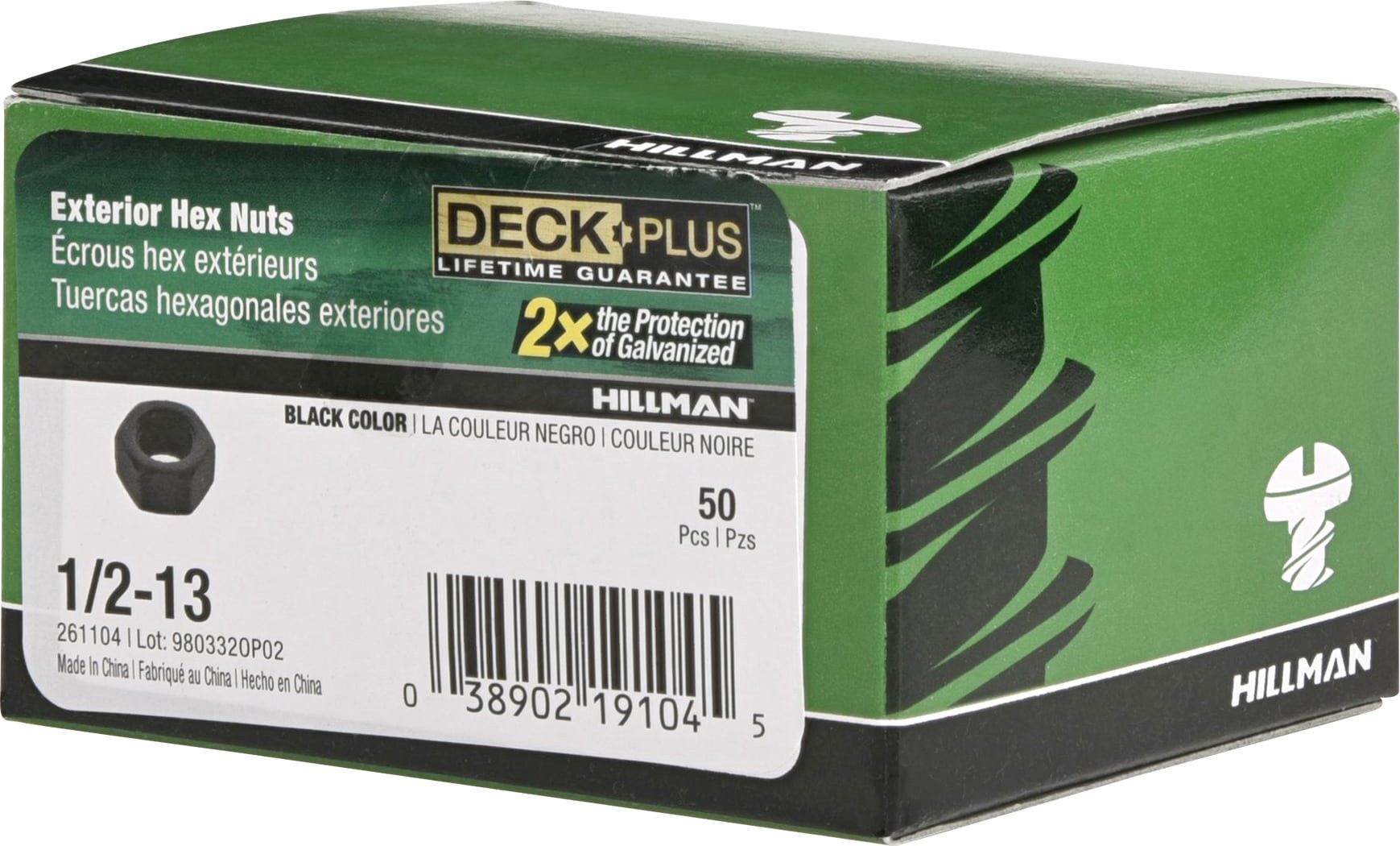 slide 2 of 5, Deck Plus 1/2-in x 13 Coated Steel Hex Nut ( Count ), 1 ct