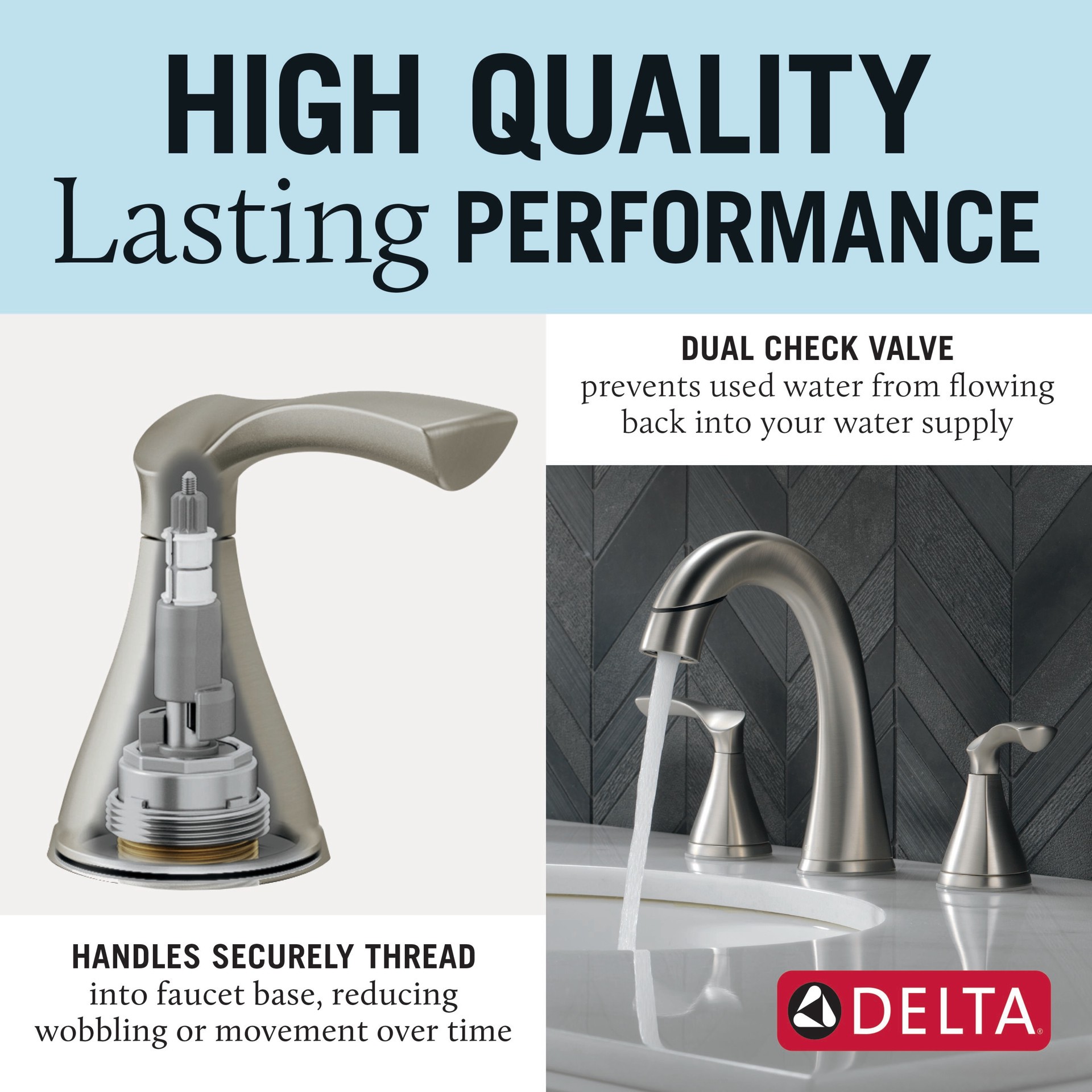 slide 5 of 6, Delta Sandover Pulldown Spotshield Brushed Nickel Widespread 2-handle WaterSense Mid-arc Residential Handle Pull-down Bathroom Sink Faucet with Drain, 1 ct