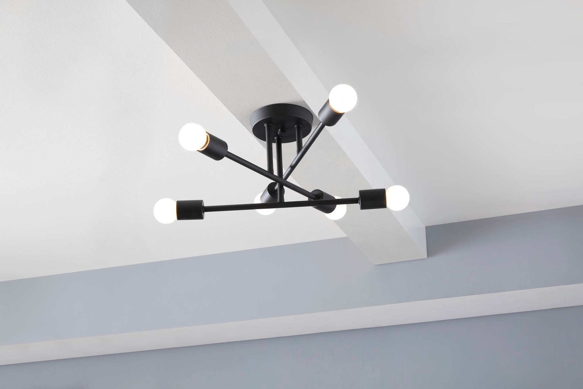 slide 4 of 6, Origin 21 Shaye 6 -Light 17-in Matte Black Semi Flush Mount Light, 1 ct