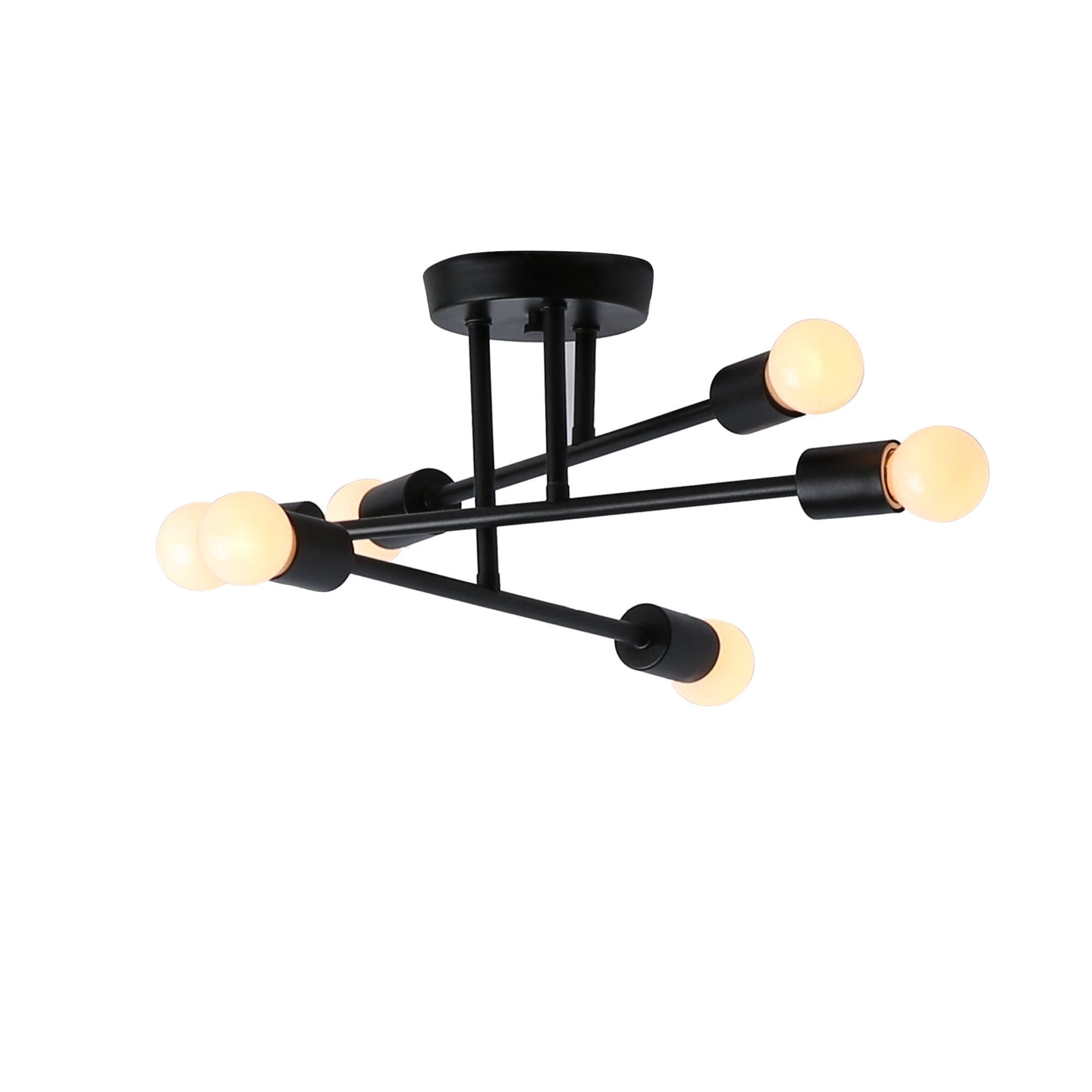slide 6 of 6, Origin 21 Shaye 6 -Light 17-in Matte Black Semi Flush Mount Light, 1 ct