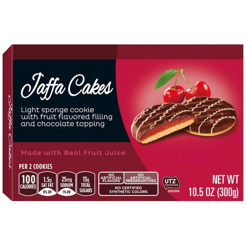 slide 1 of 1, jaffa cakes, cherry flavored, 10.5 oz