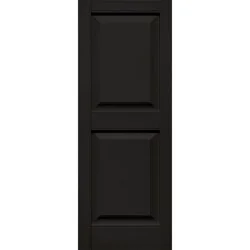 Vantage 14.625-in W x 38.81-in H Black Raised panel Exterior Shutters ( 2 -Pack )