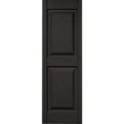 Vantage 14.813-in W x 46.75-in H Black Raised panel Exterior Shutters ( 2 -Pack )