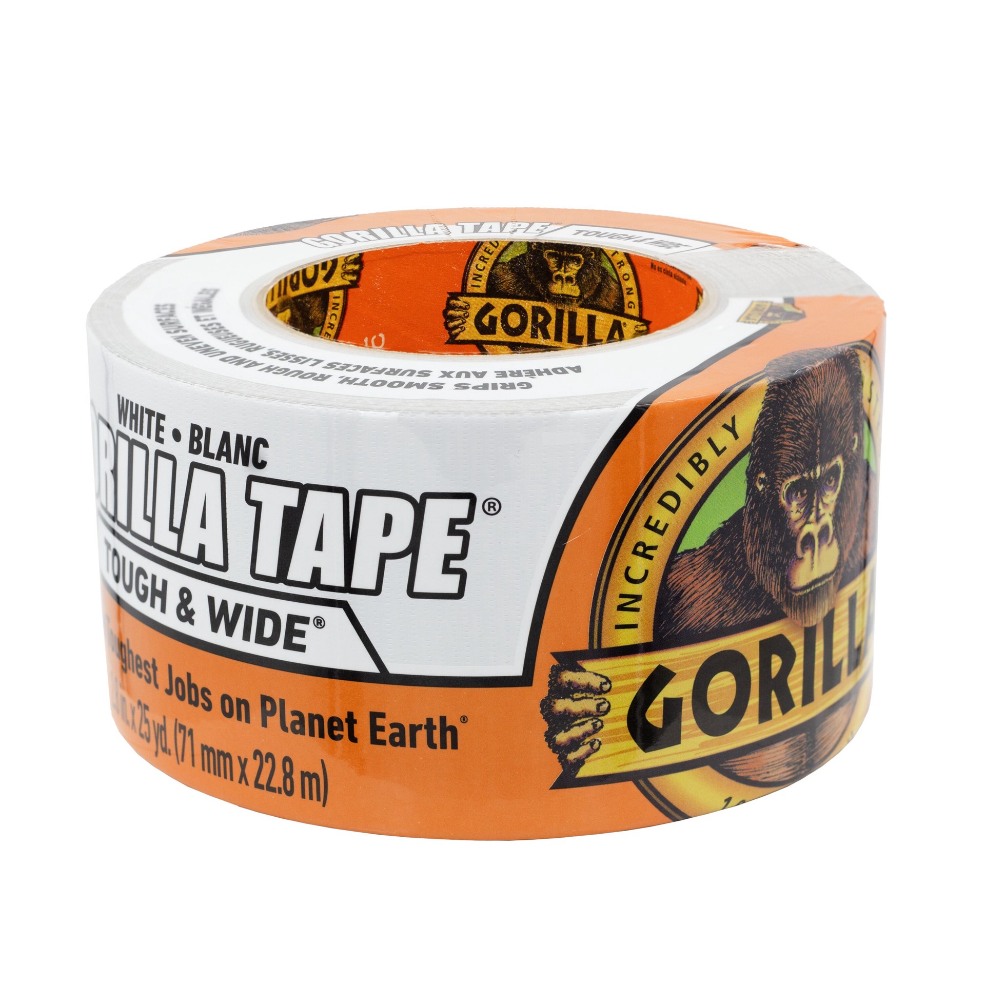 slide 2 of 6, Gorilla Tough Wide White Duct Tape 2.88-in x 25 Yard(s), 1 ct