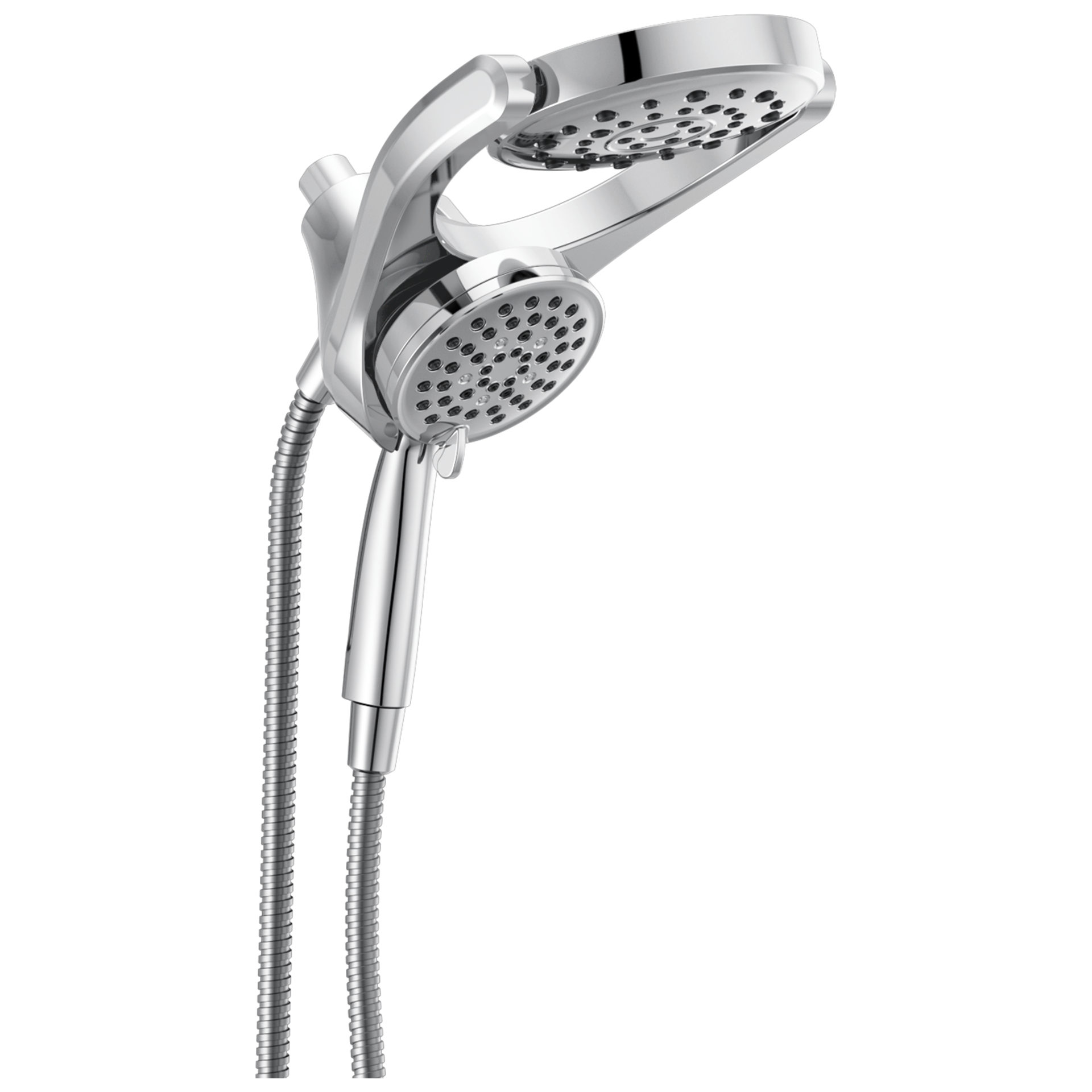 slide 1 of 6, Delta HydroRain 4.0 -Spray Chrome 6-in Round Rain Shower Head with Handheld Combo 2.5 GPM, 1 ct