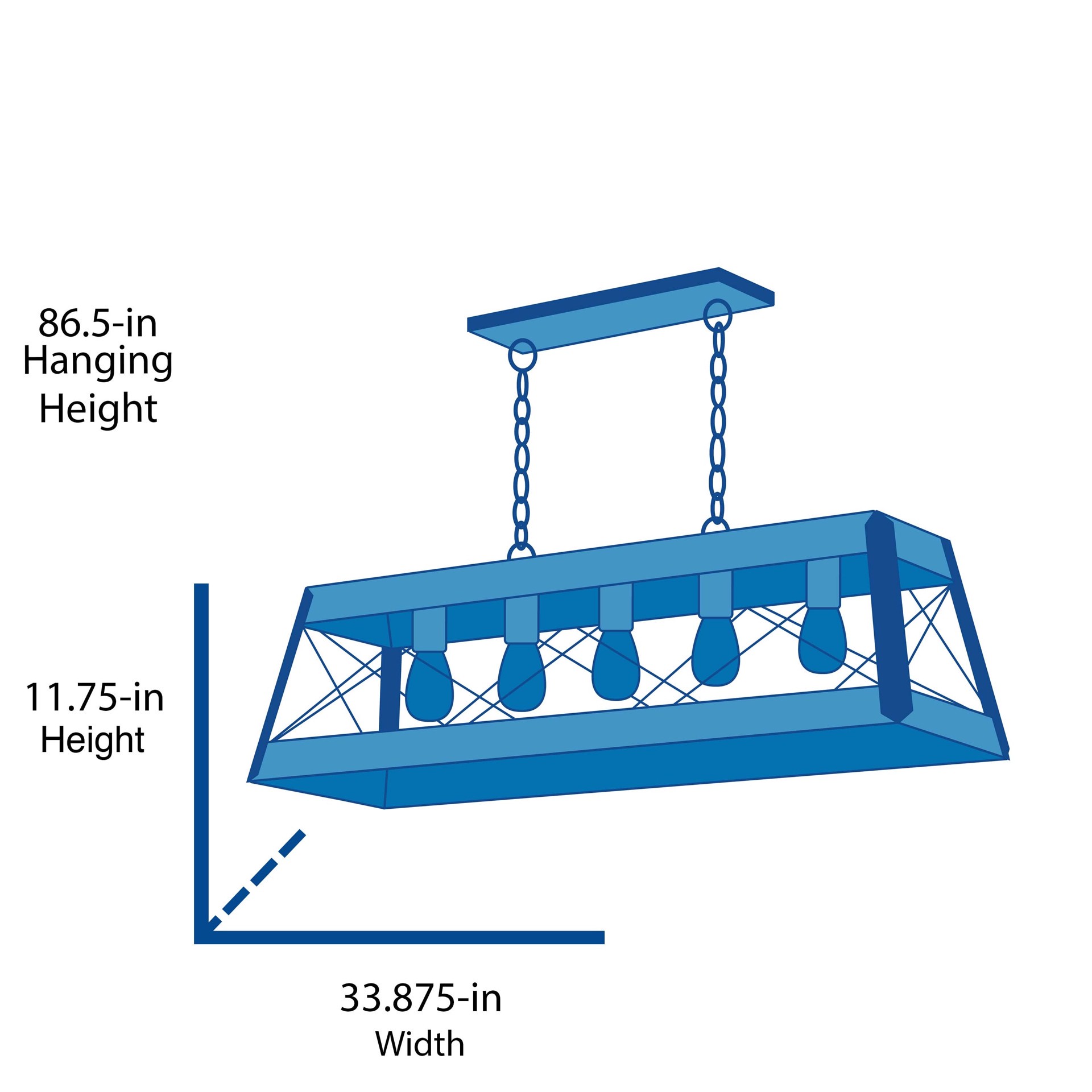 slide 3 of 6, Progress Lighting Bradberry 5 -Light Antique White with Galvanized Accents Farmhouse Linear Large Hanging Kitchen island light, 1 ct