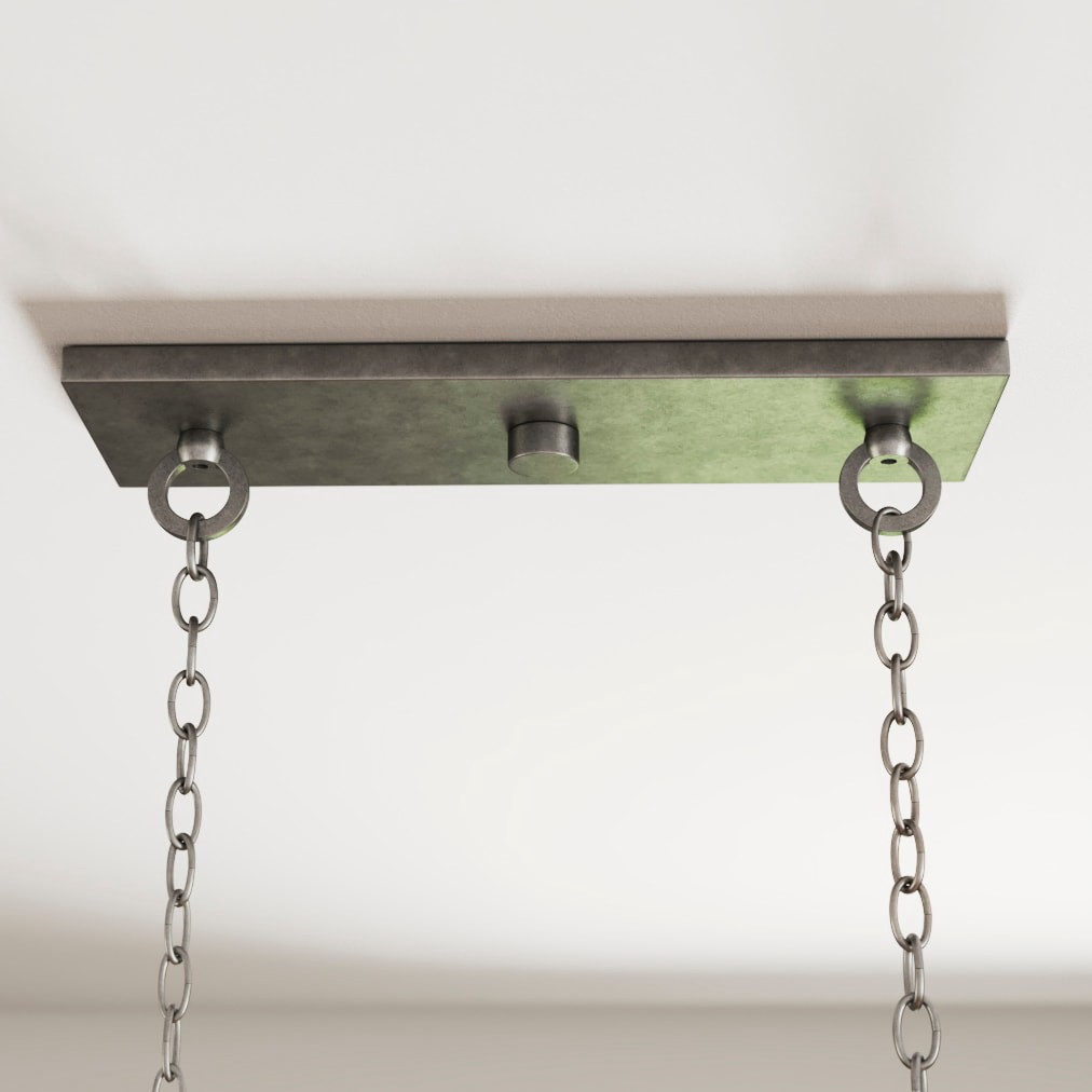 slide 5 of 6, Progress Lighting Bradberry 5 -Light Antique White with Galvanized Accents Farmhouse Linear Large Hanging Kitchen island light, 1 ct