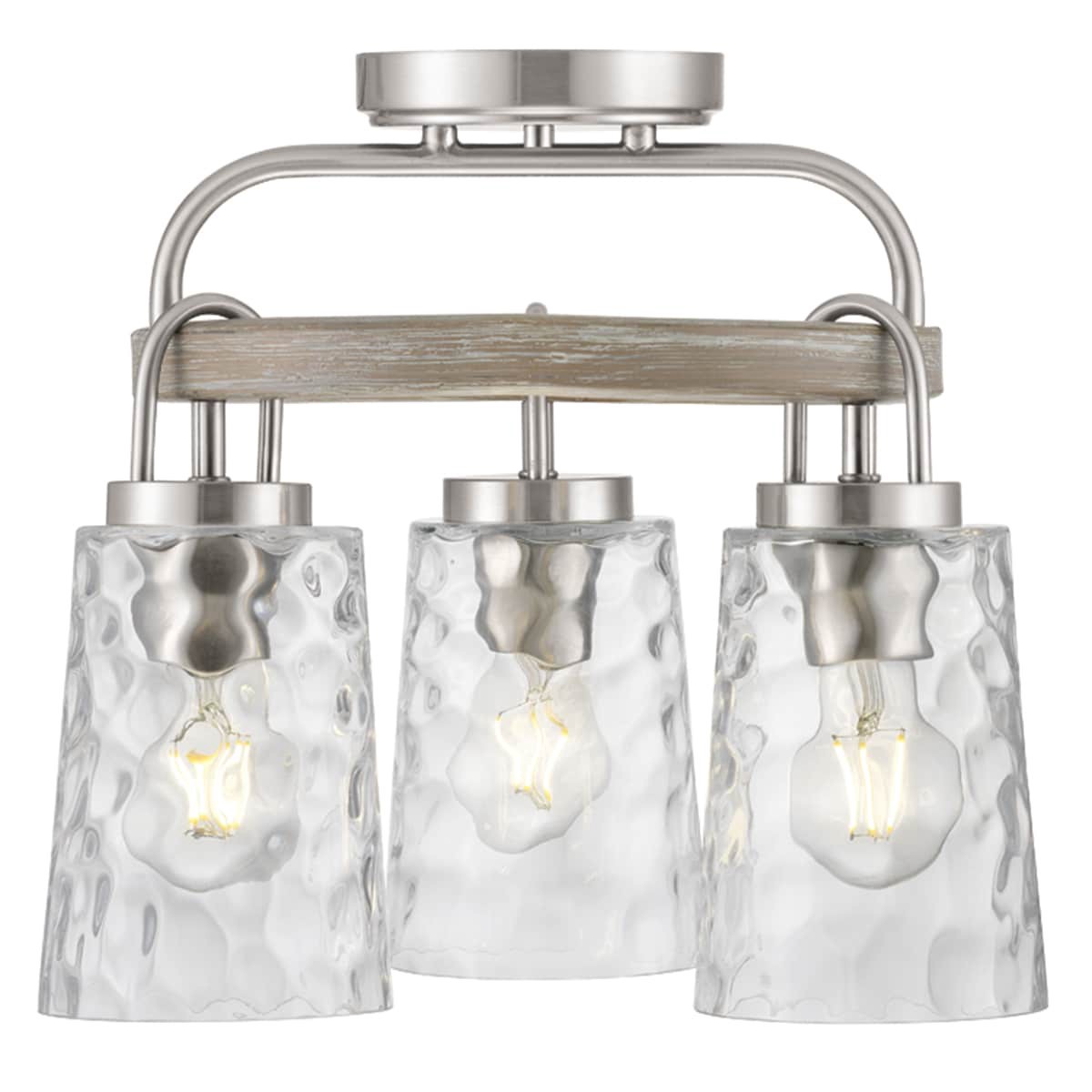 slide 5 of 6, Progress Lighting Tiana 3 -Light 10.25-in Brushed Nickel Semi Flush Mount Light, 1 ct