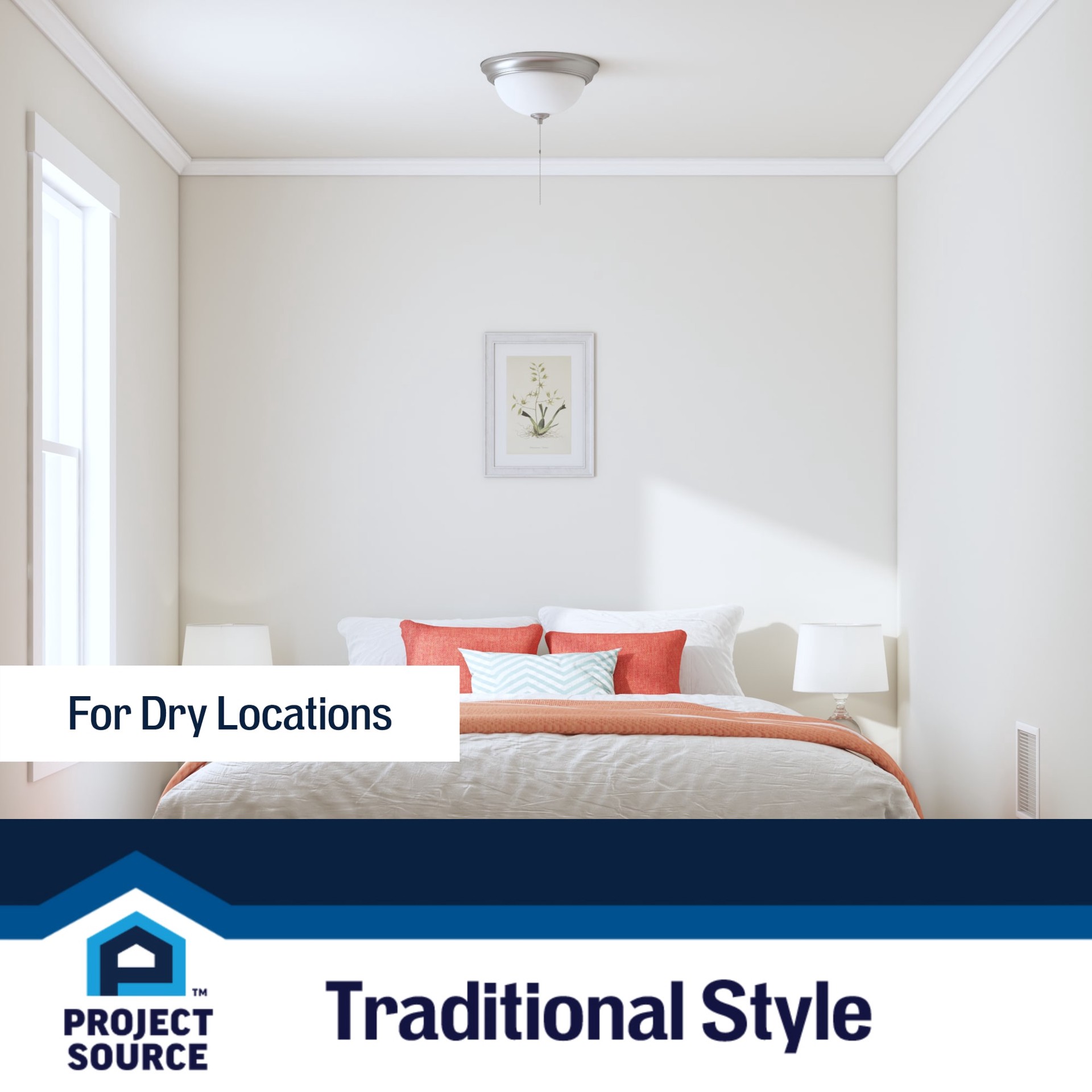 slide 6 of 6, Project Source 1 -Light 11-in Brushed Nickel Flush Mount Light, 1 ct