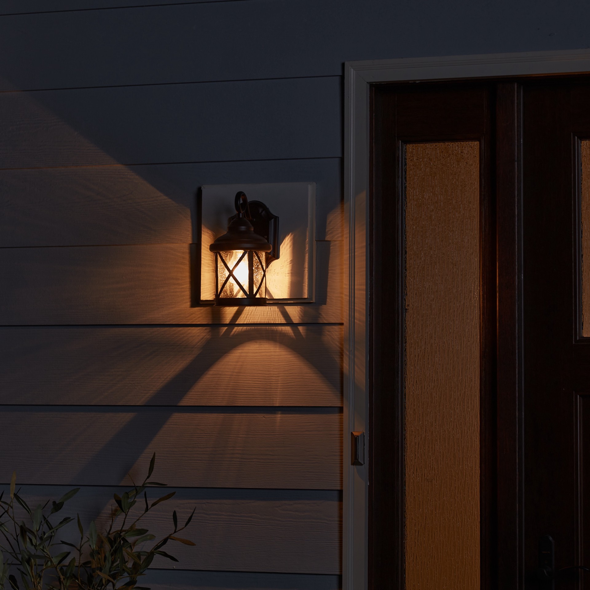 slide 3 of 6, allen + roth Castine 2 -Pack 1 -Light 10-in H Oil-rubbed Bronze Hardwired Outdoor Wall Light, 1 ct