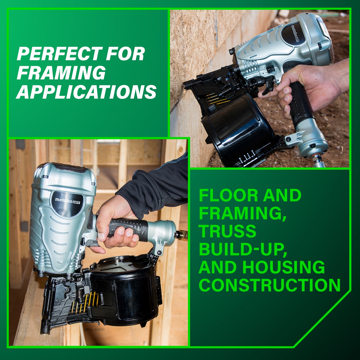 slide 3 of 6, Metabo HPT 3.5-in 15 -Degree Pneumatic Clip head/Roundhead Framing Nailer, 1 ct