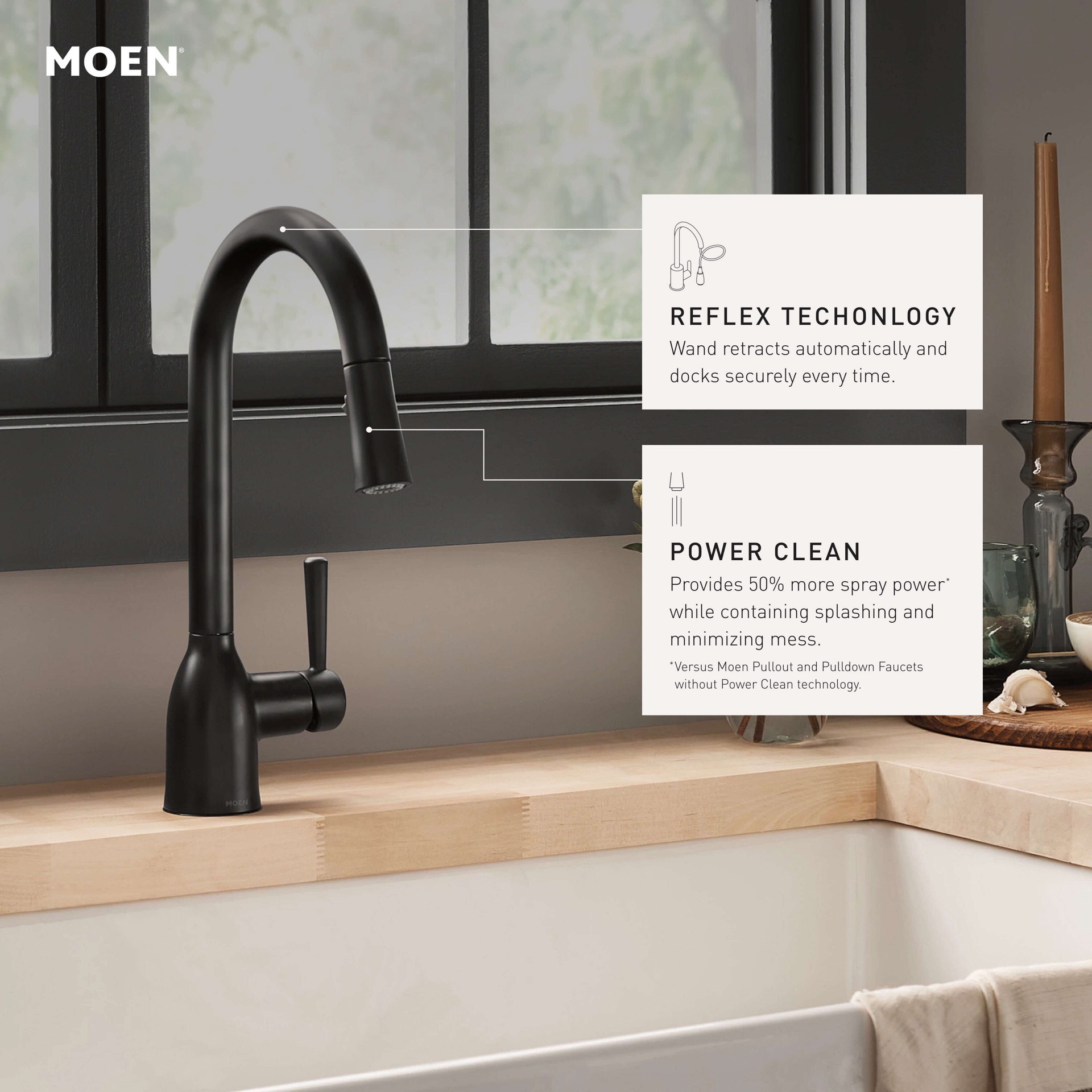 slide 6 of 6, Moen Adler Spot Resist Stainless Single Handle Deck-mount Pull-down Kitchen Faucet with Sprayer (Includes Deck Plate), 1 ct