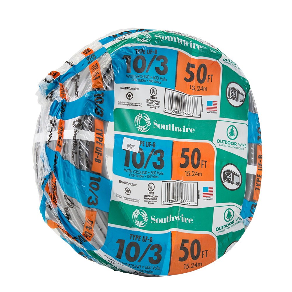 slide 1 of 5, Southwire 50-ft 10 / 3 W/G ( By-the-roll ), 1 ct